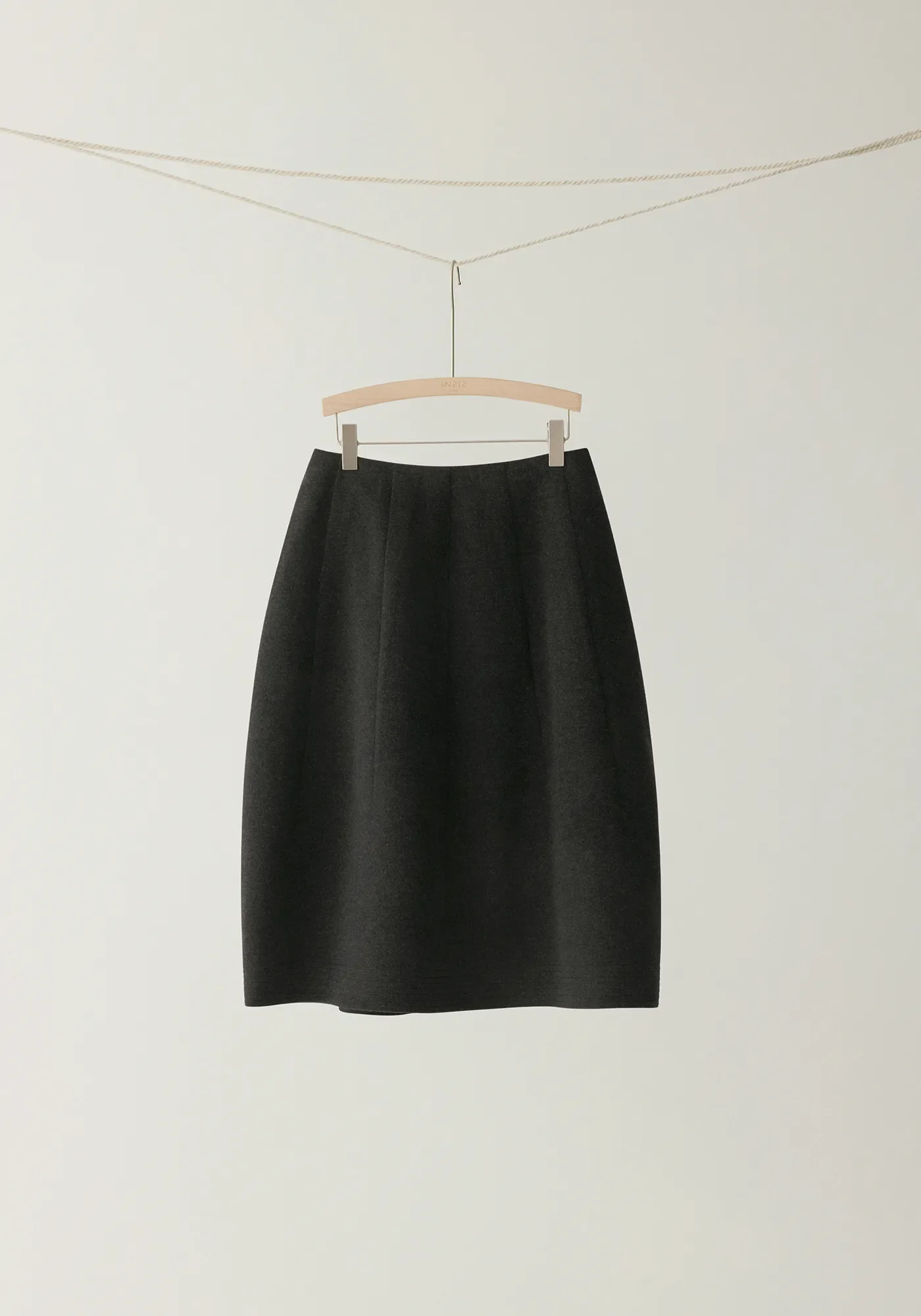 Quilted Cocoon Wool Skirt - Image 11