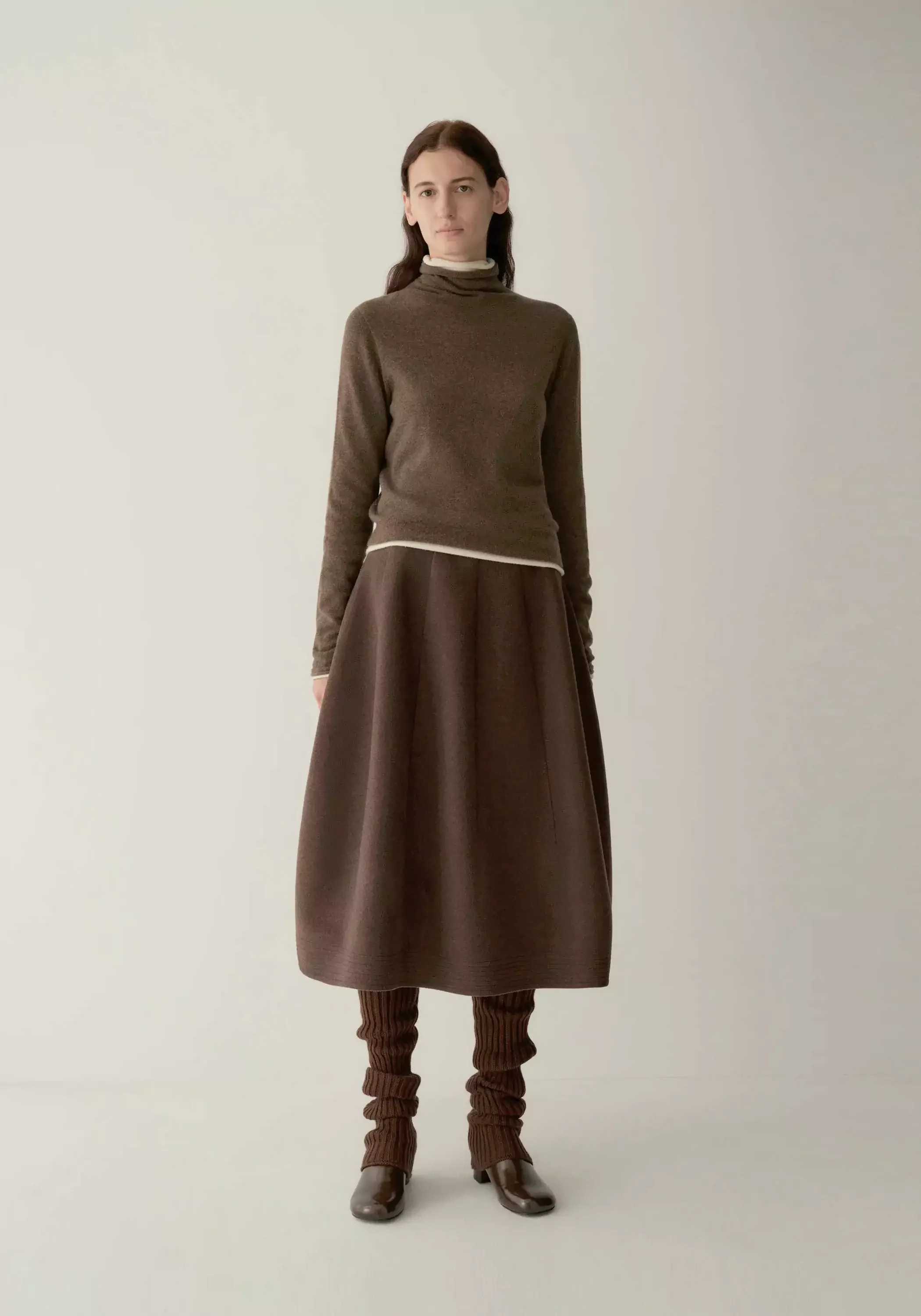 Quilted Cocoon Wool Skirt - Image 3