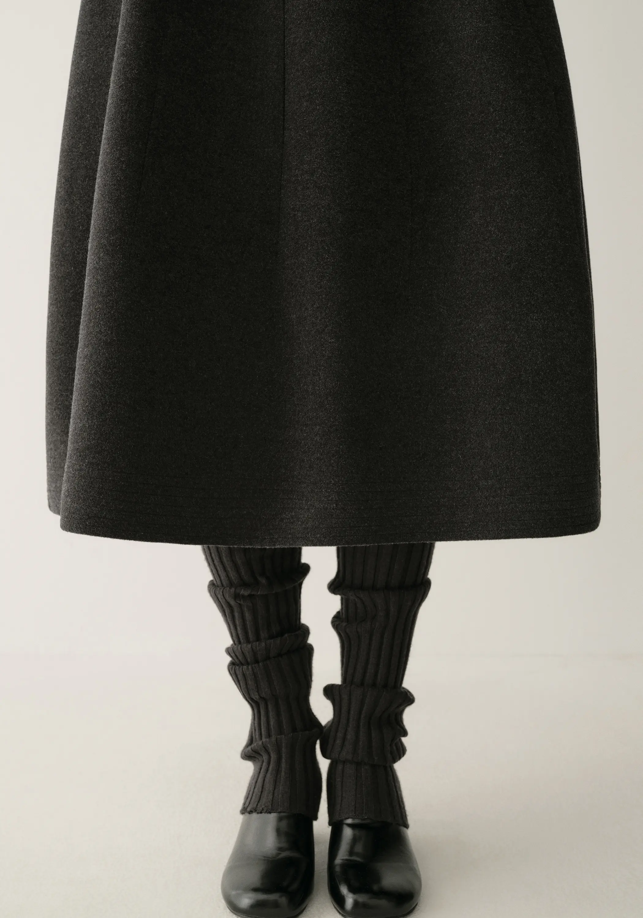 Quilted Cocoon Wool Skirt - Image 9