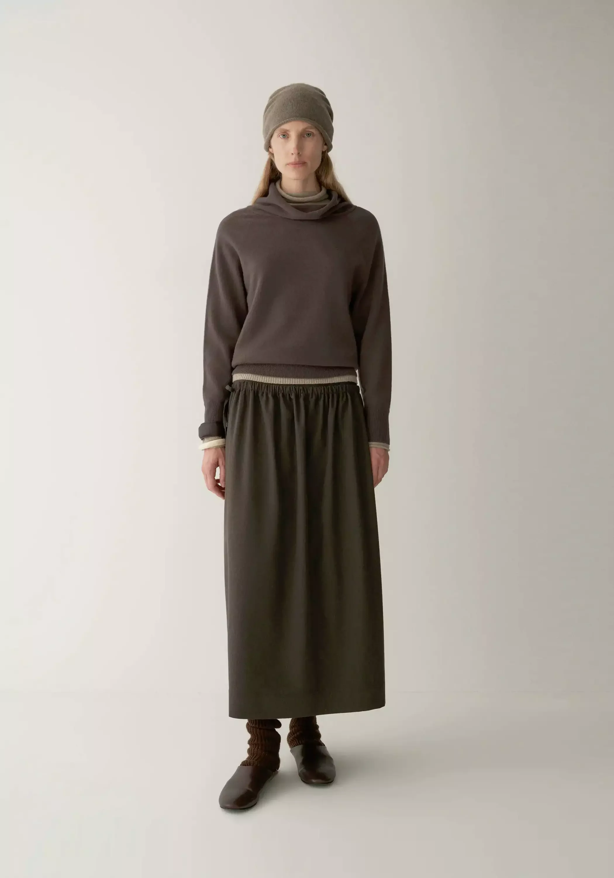 Pleated Straight Skirt