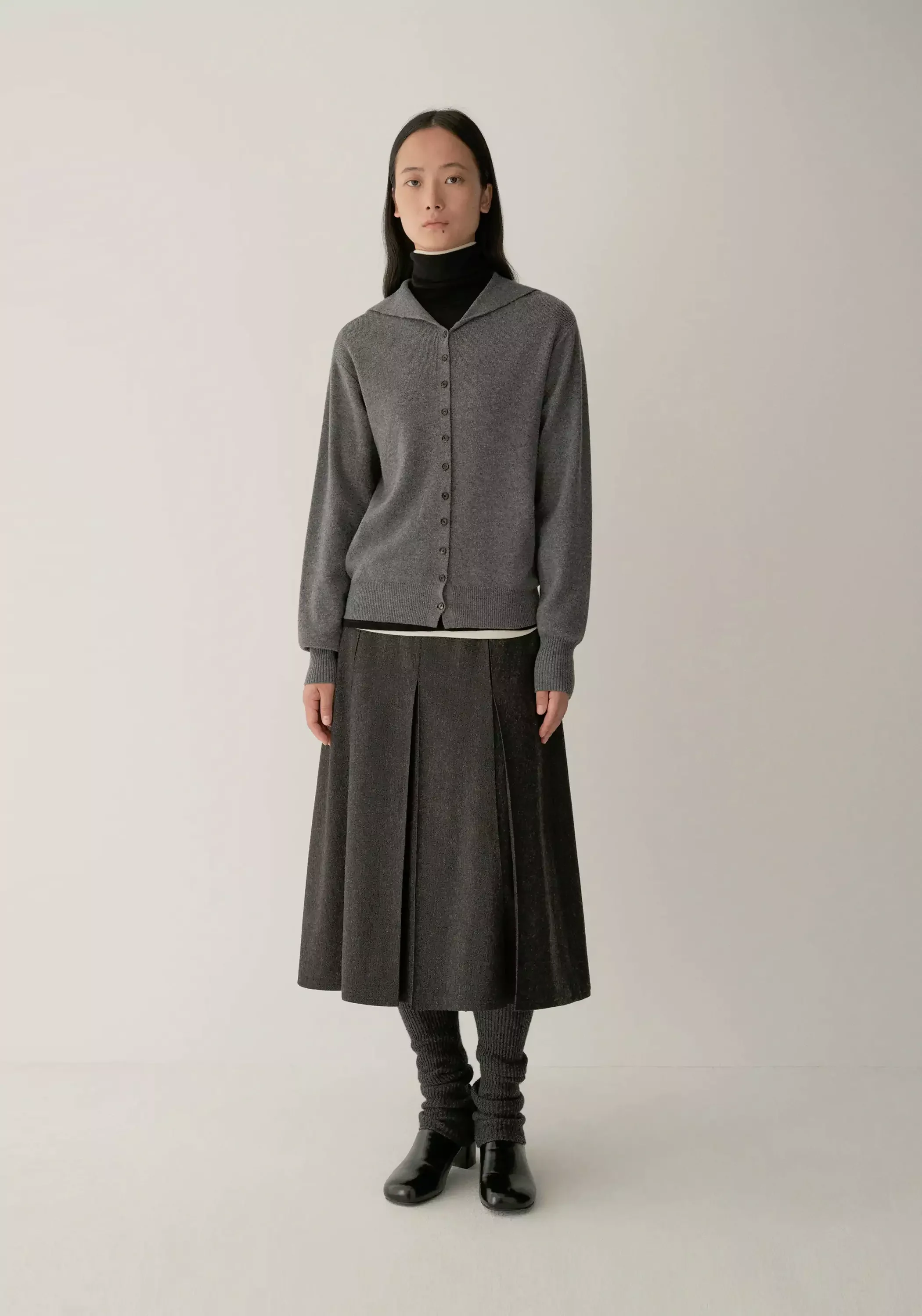 Two-way A-line Wool Skirt