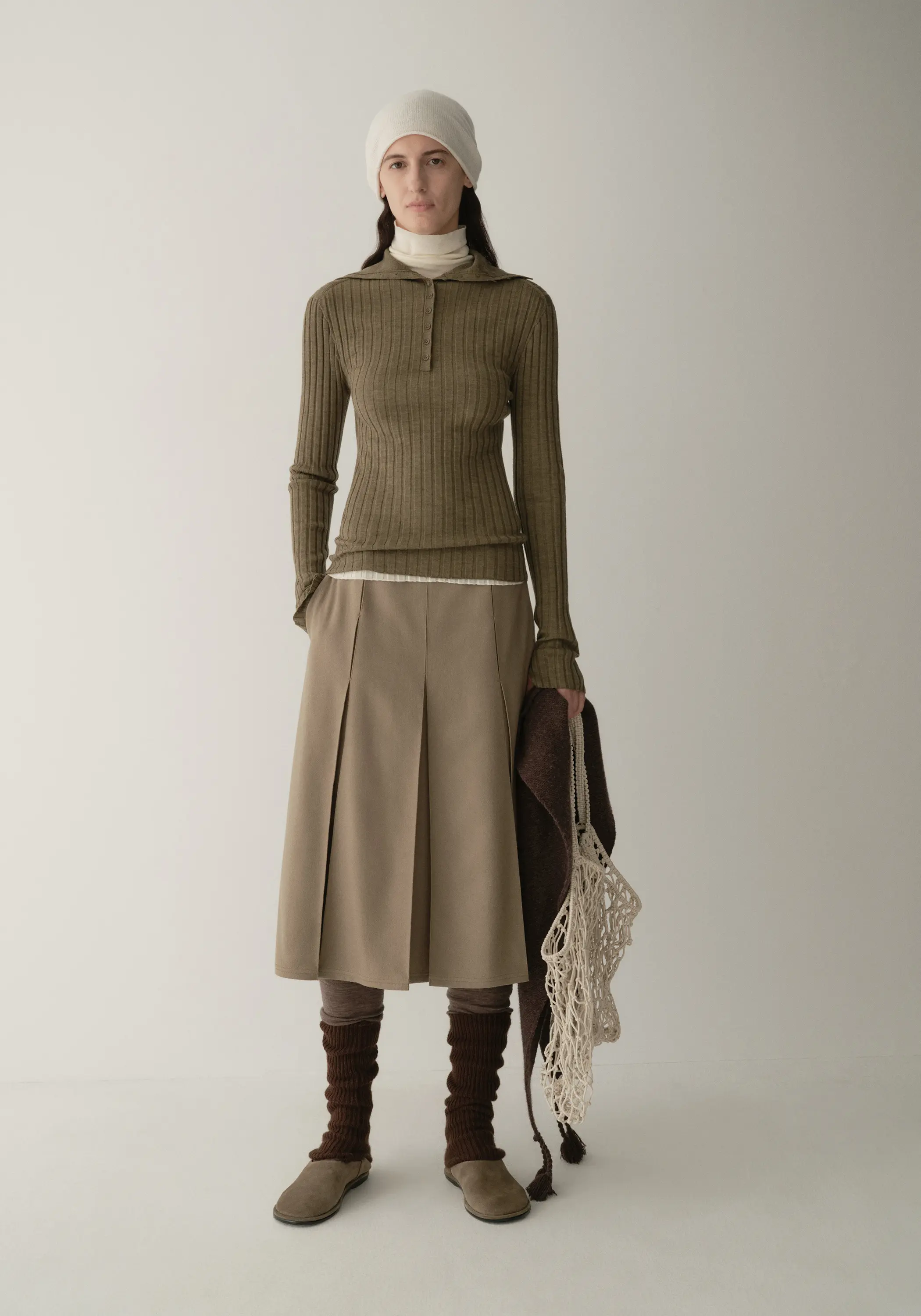 Two-way A-line Wool Skirt - Image 18