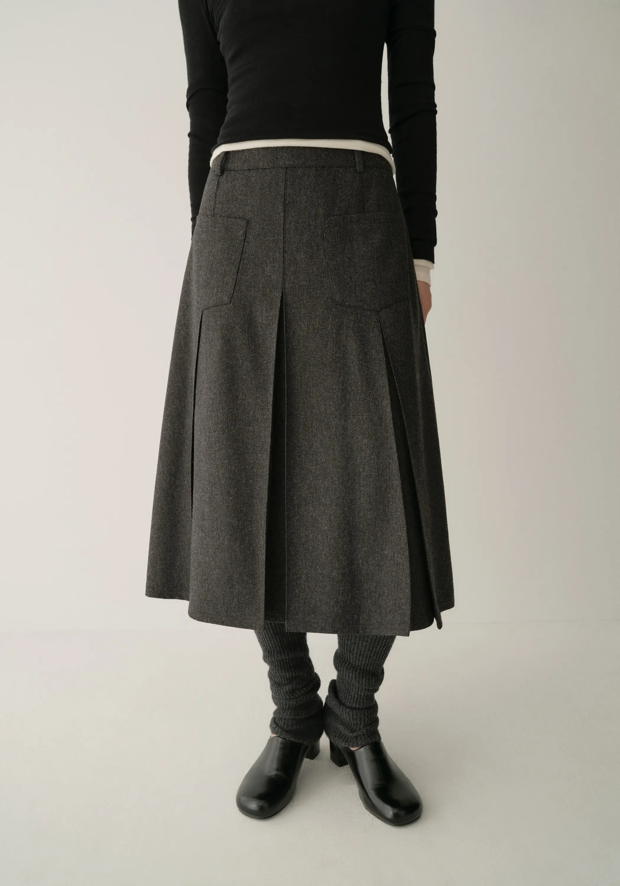 Two-way A-line Wool Skirt - Image 6