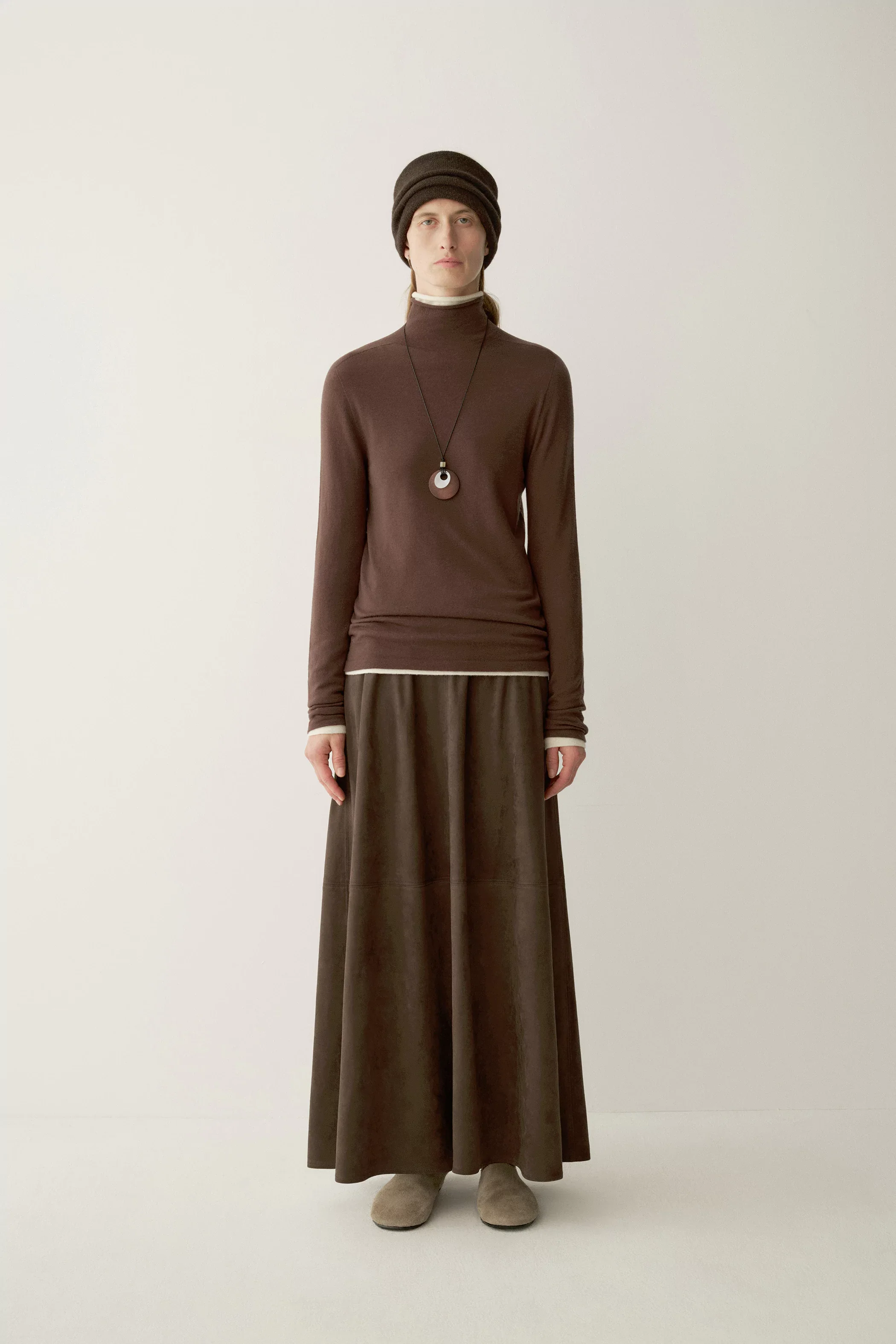 Suede-effect Maxi Skirt