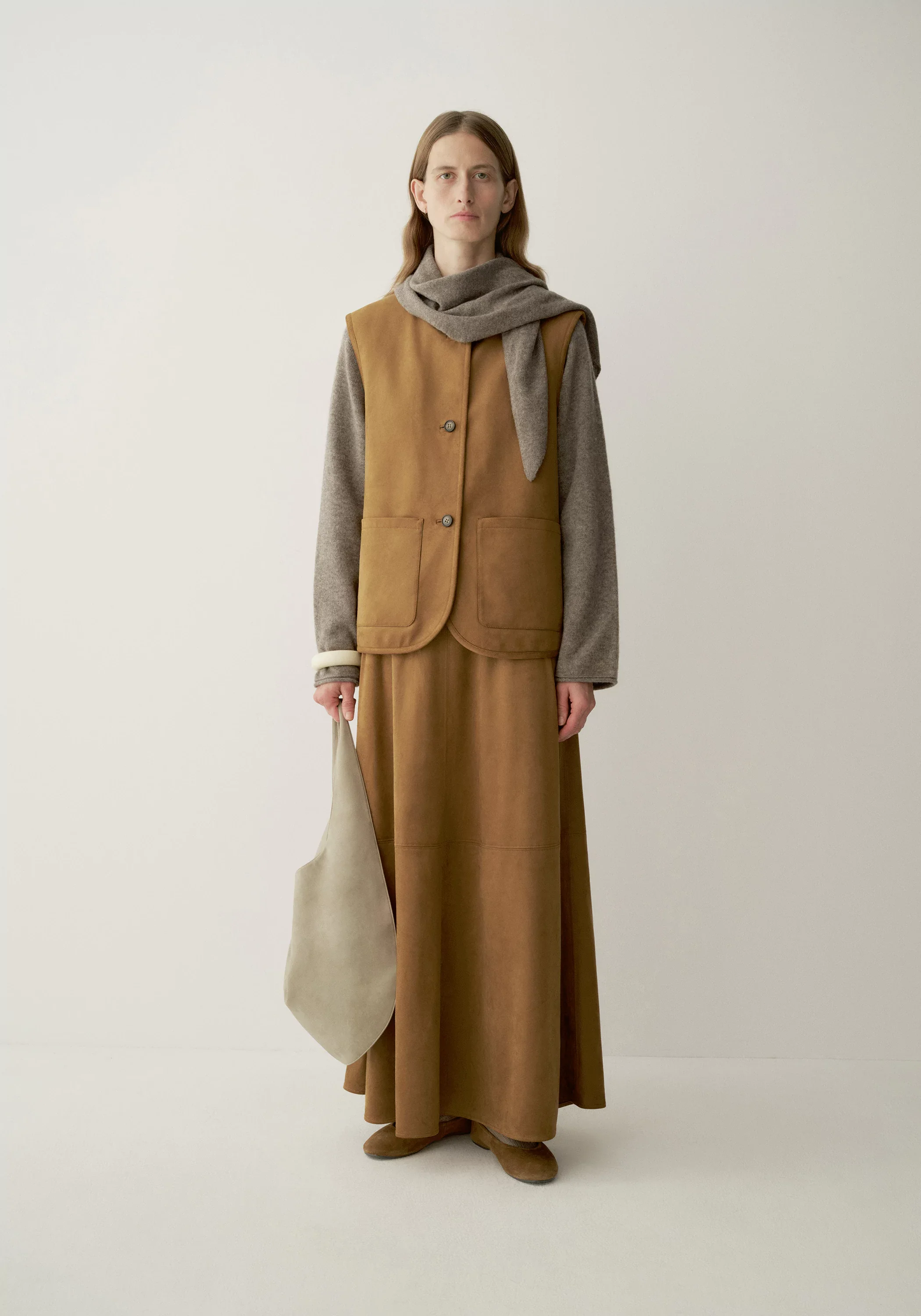 Suede-effect Maxi Skirt - Image 12