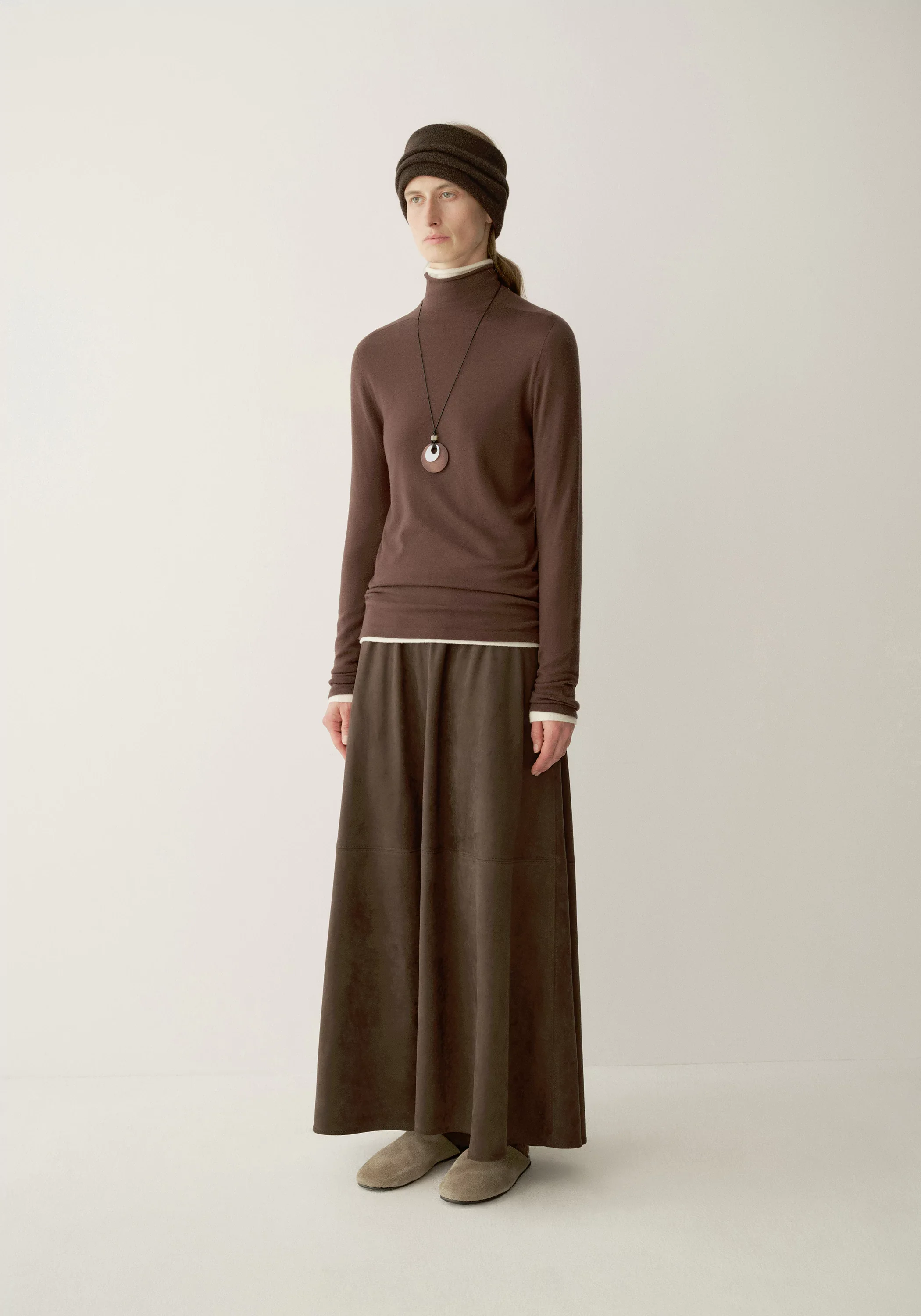 Suede-effect Maxi Skirt - Image 2