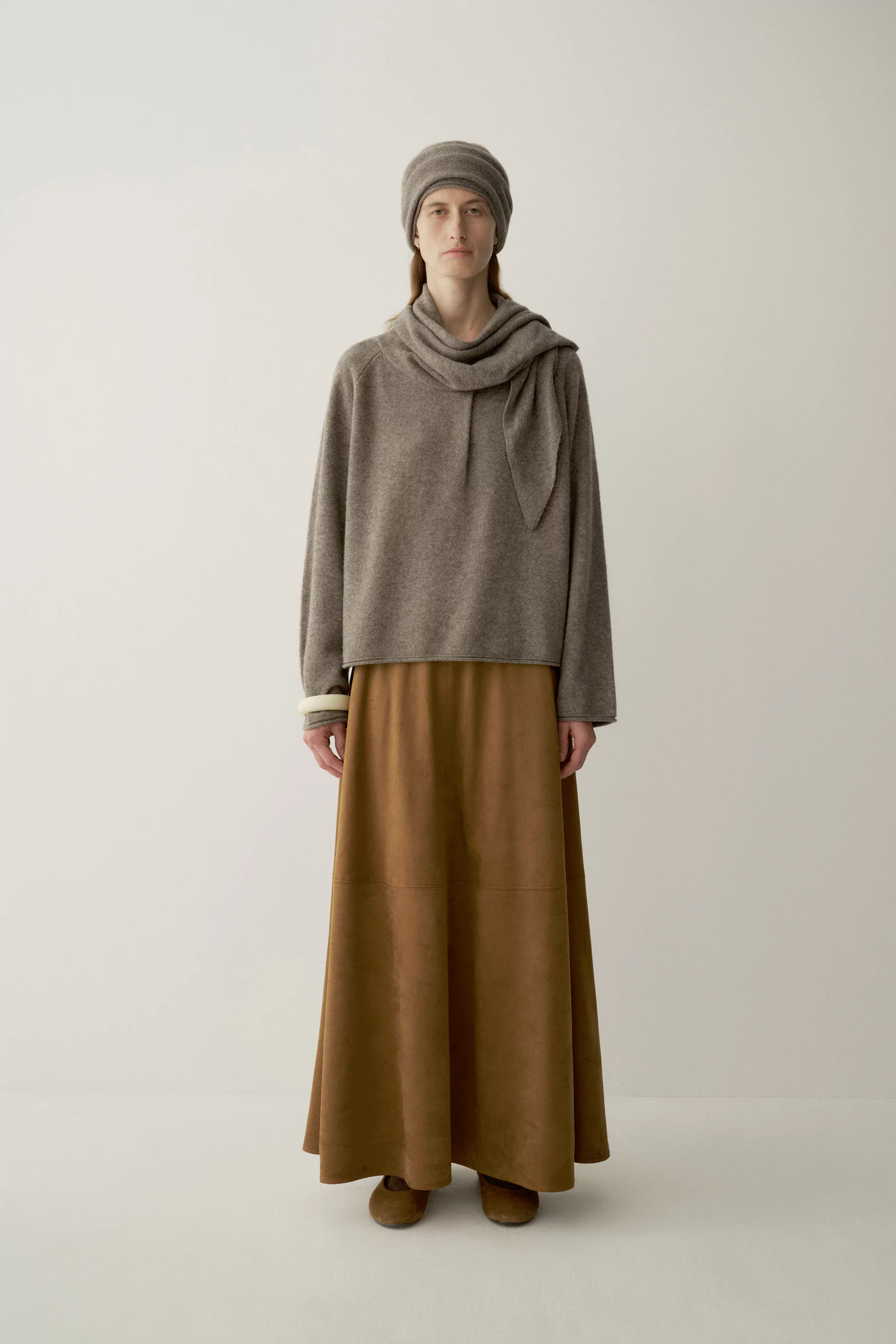 Suede-effect Maxi Skirt - Image 3