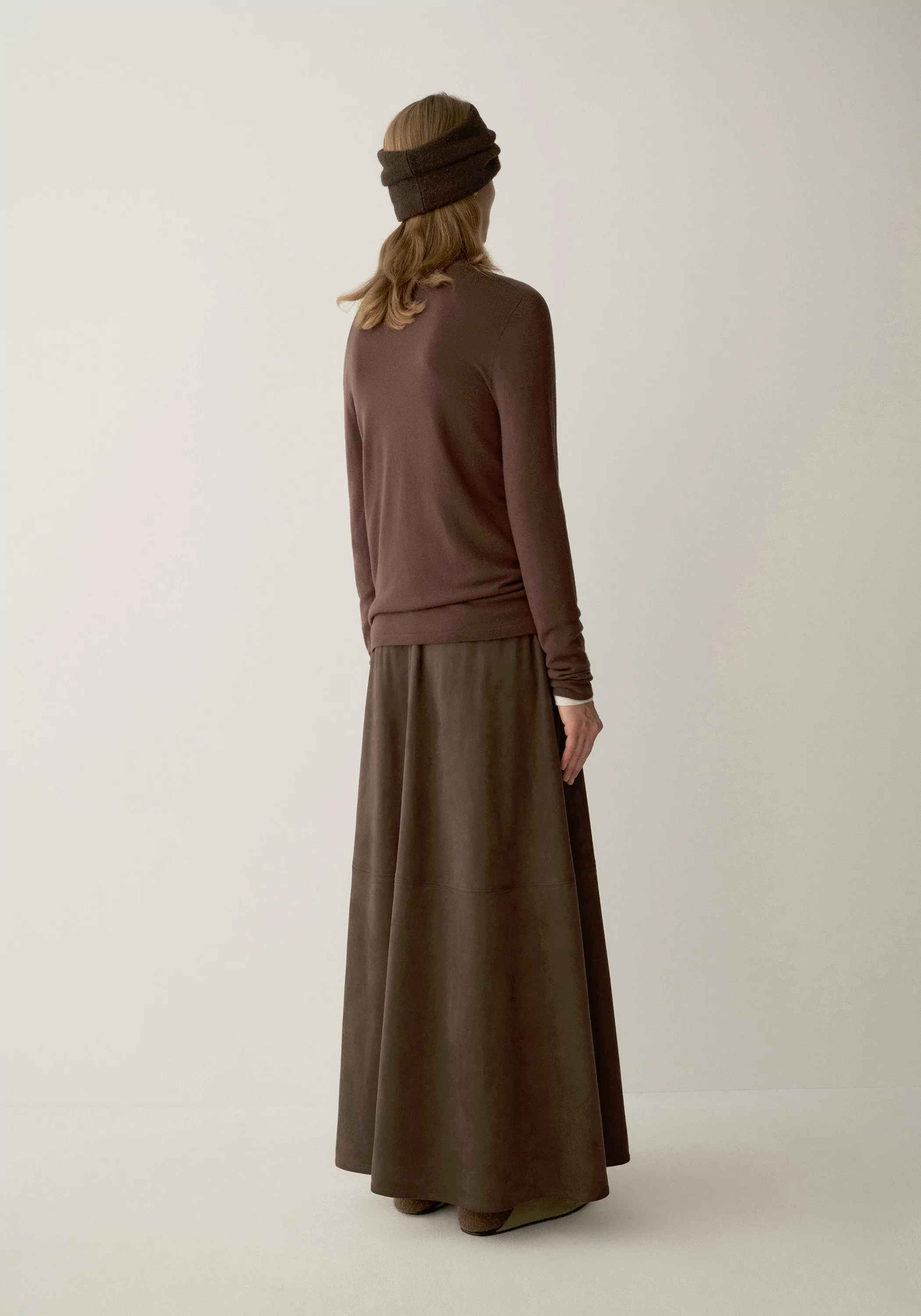 Suede-effect Maxi Skirt - Image 4