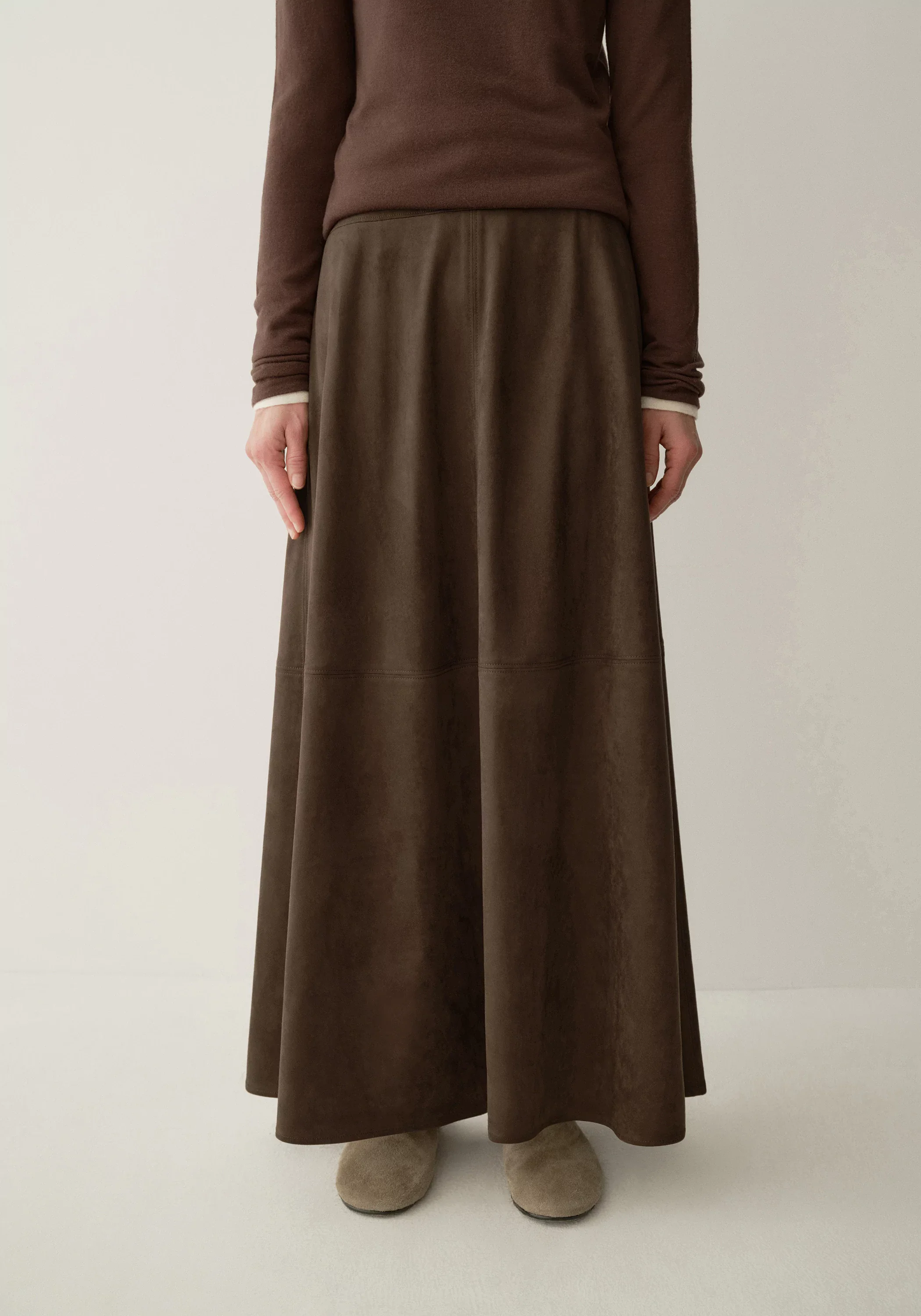 Suede-effect Maxi Skirt - Image 5
