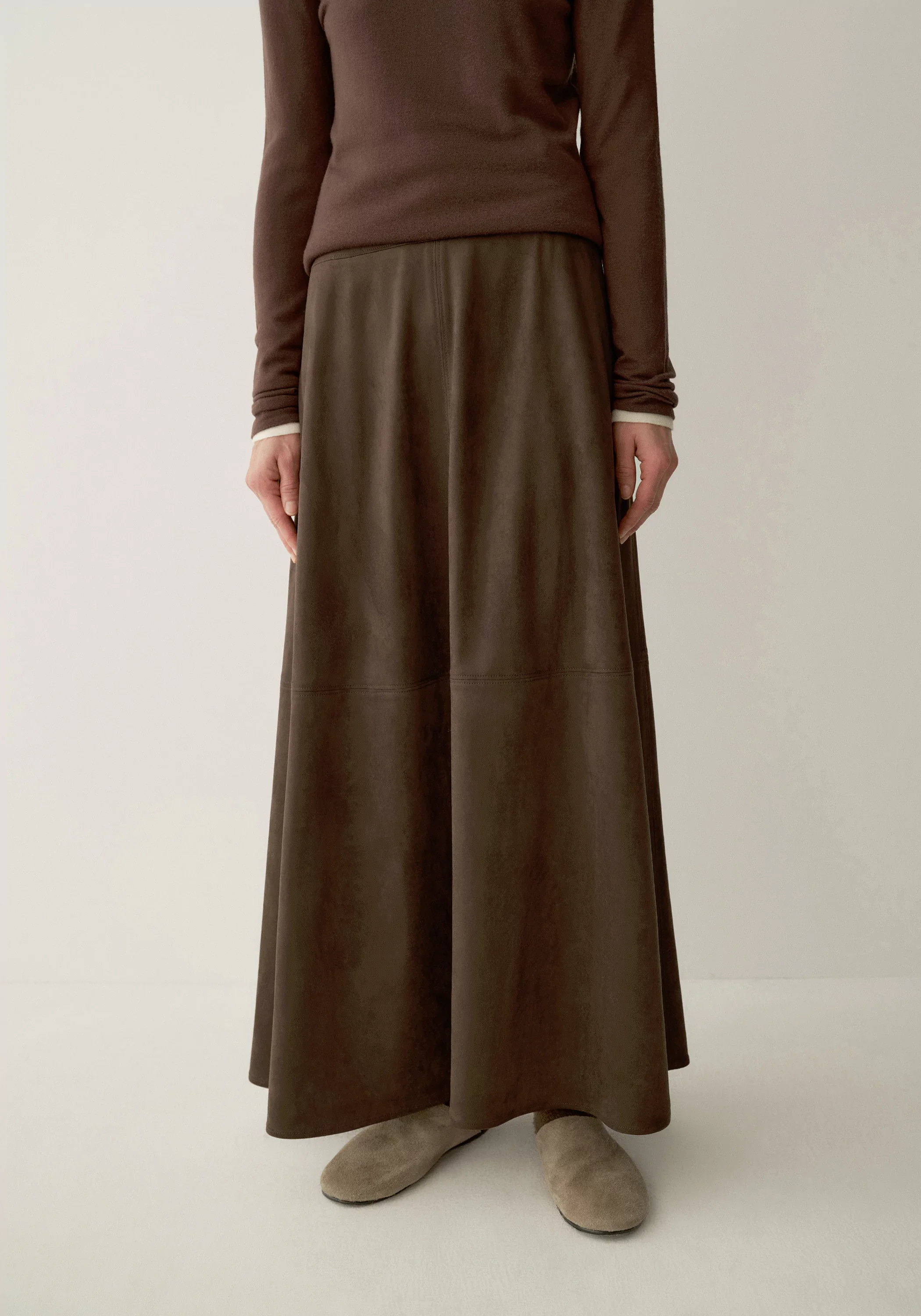 Suede-effect Maxi Skirt - Image 6