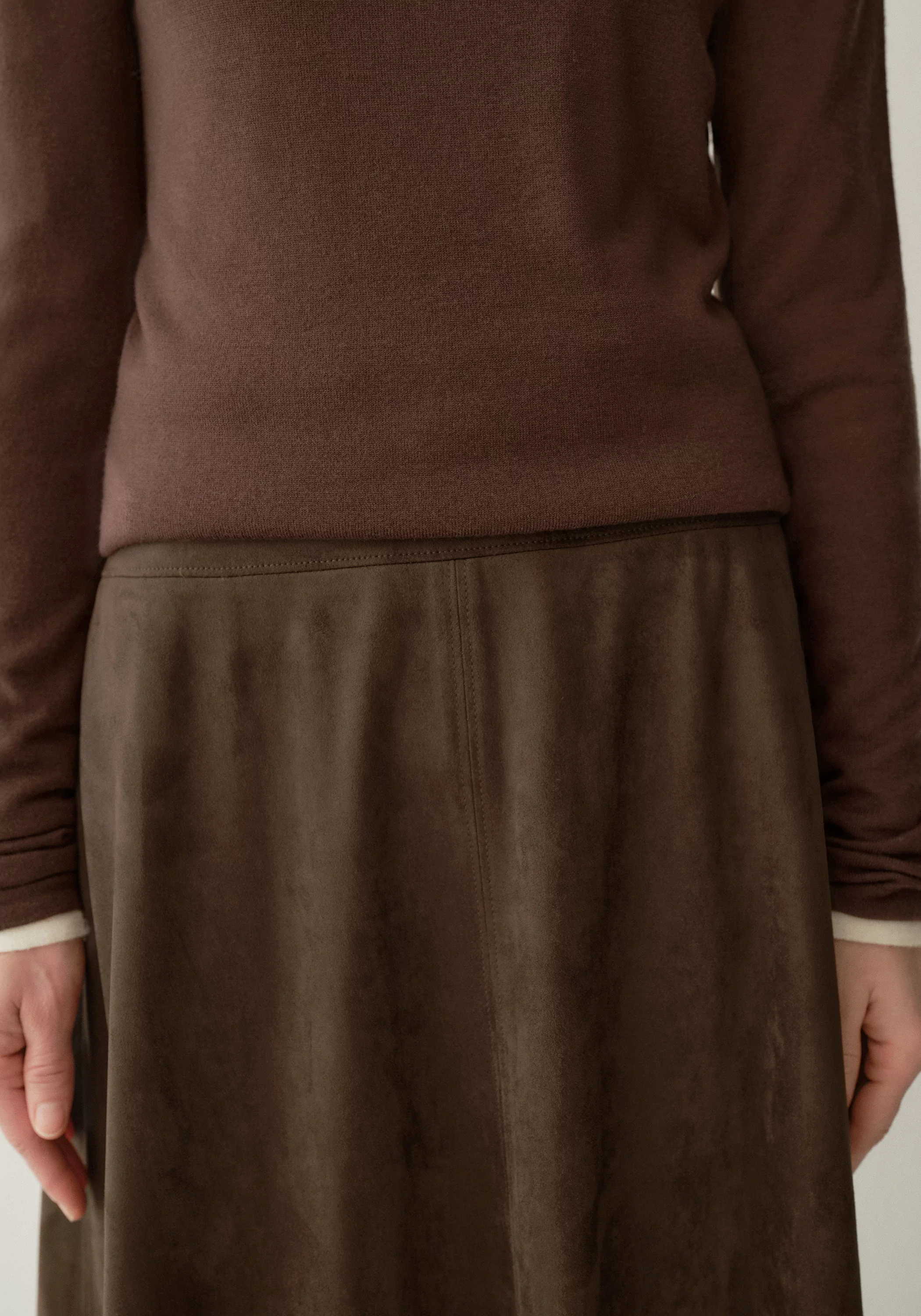 Suede-effect Maxi Skirt - Image 7