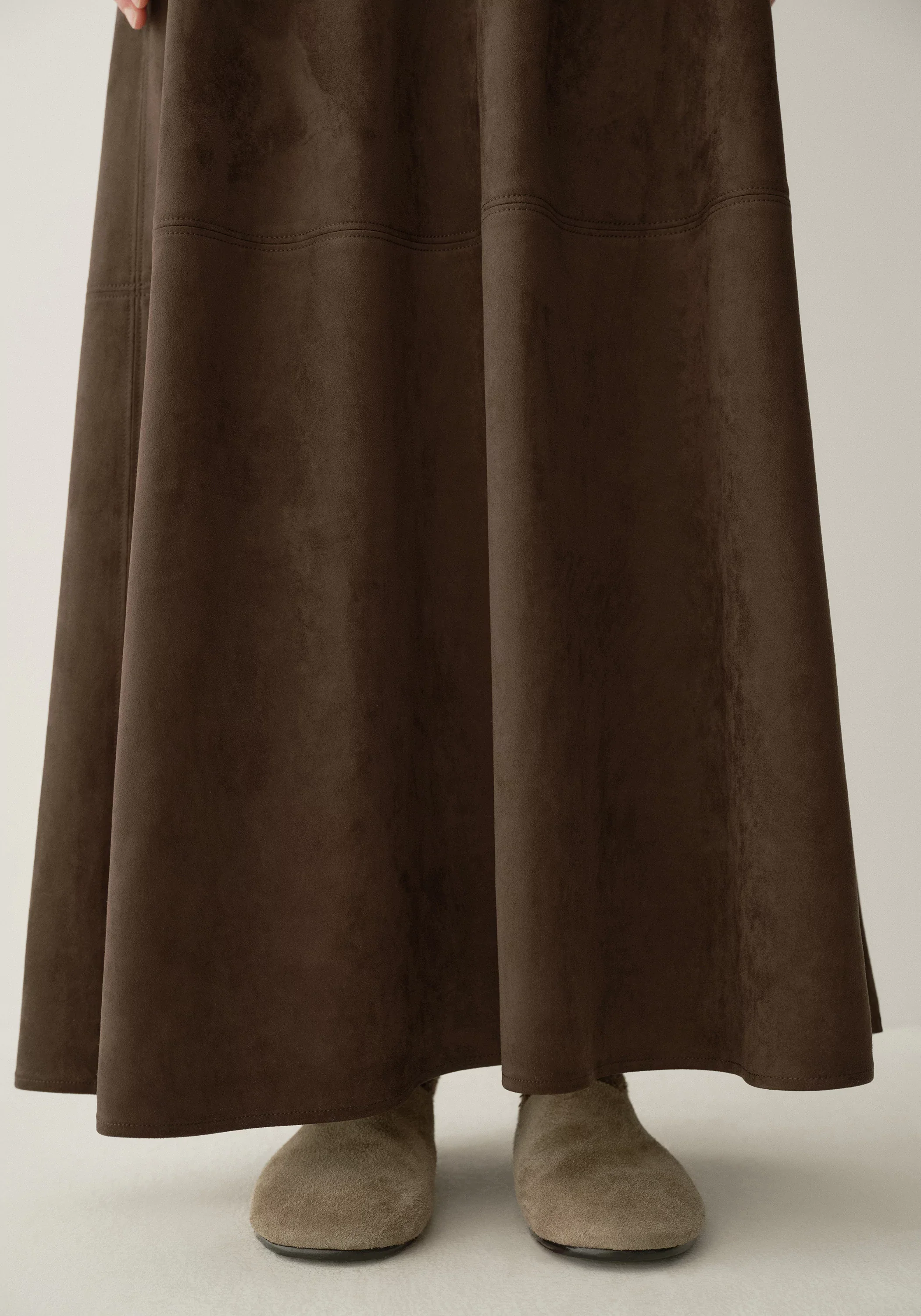 Suede-effect Maxi Skirt - Image 8