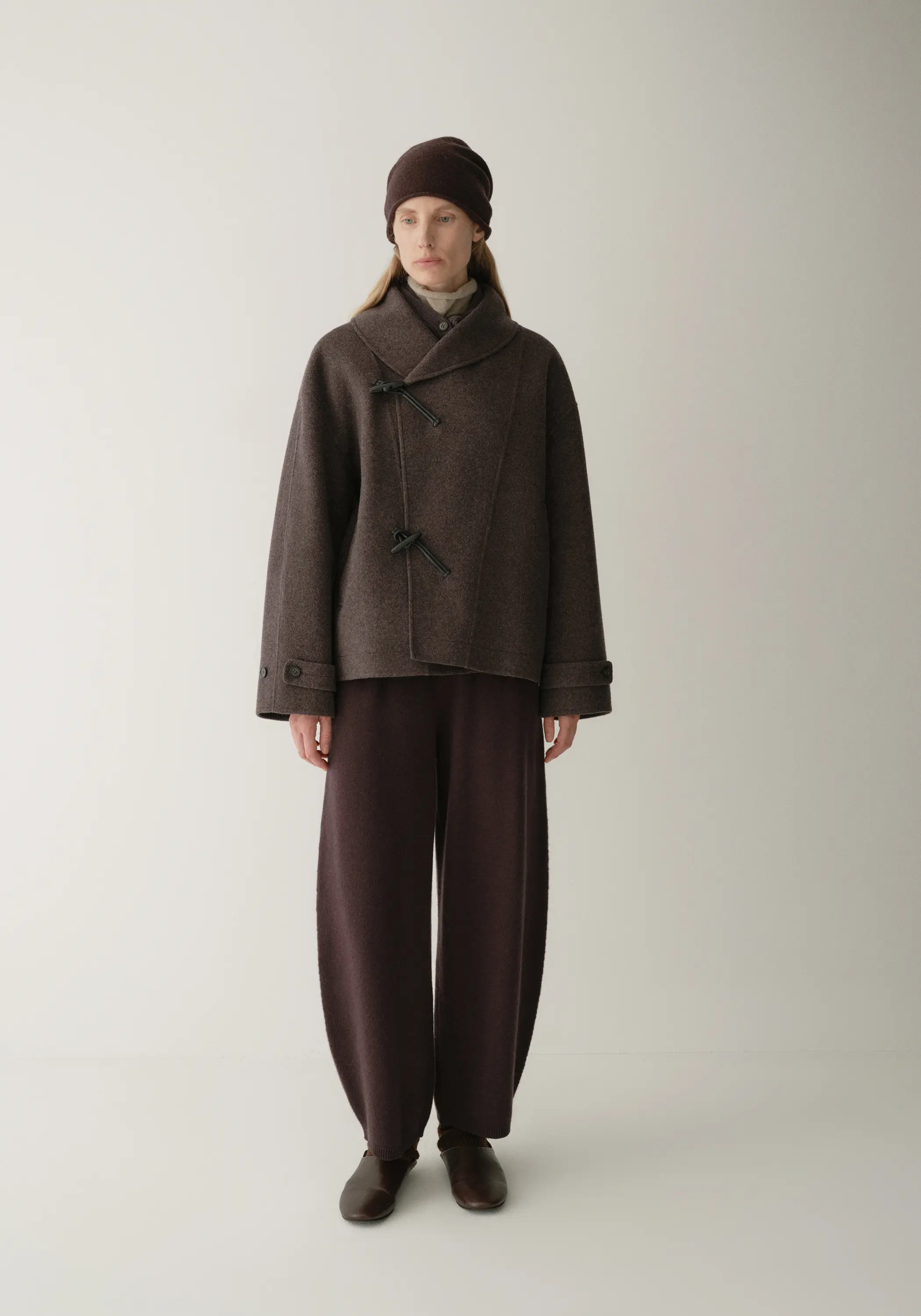 Shearling Collar Toggle Wool Coat - Image 10