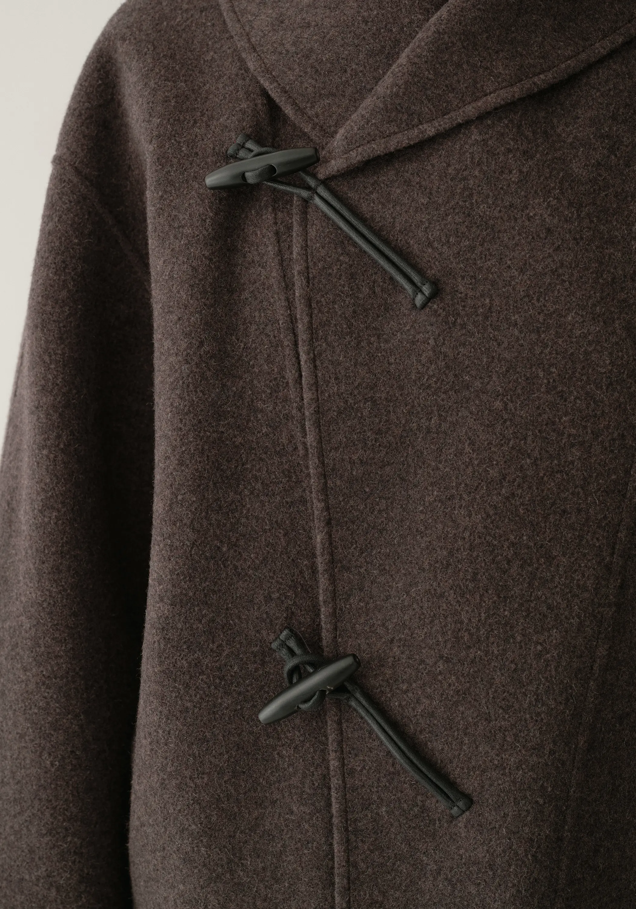 Shearling Collar Toggle Wool Coat - Image 16
