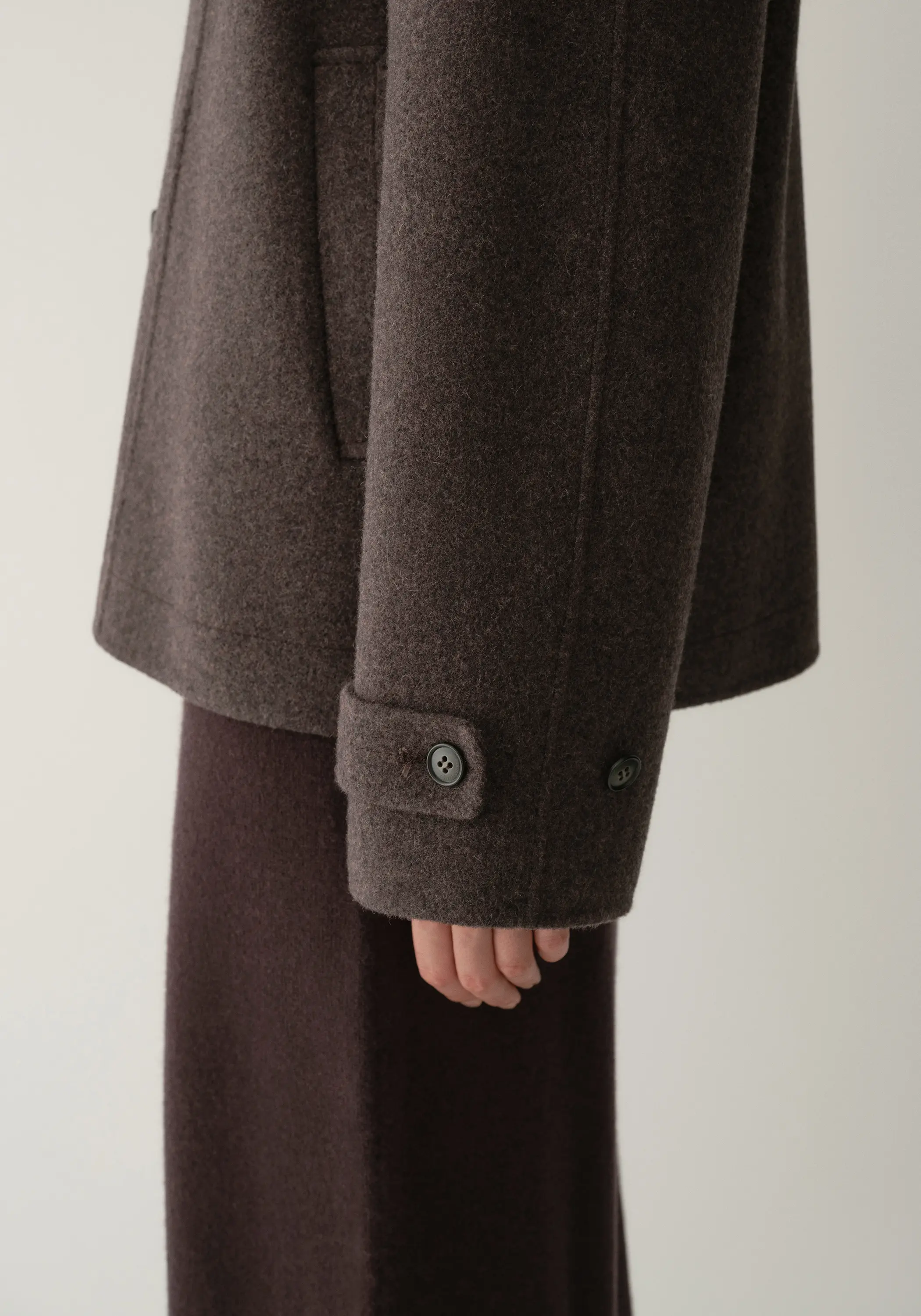 Shearling Collar Toggle Wool Coat - Image 18
