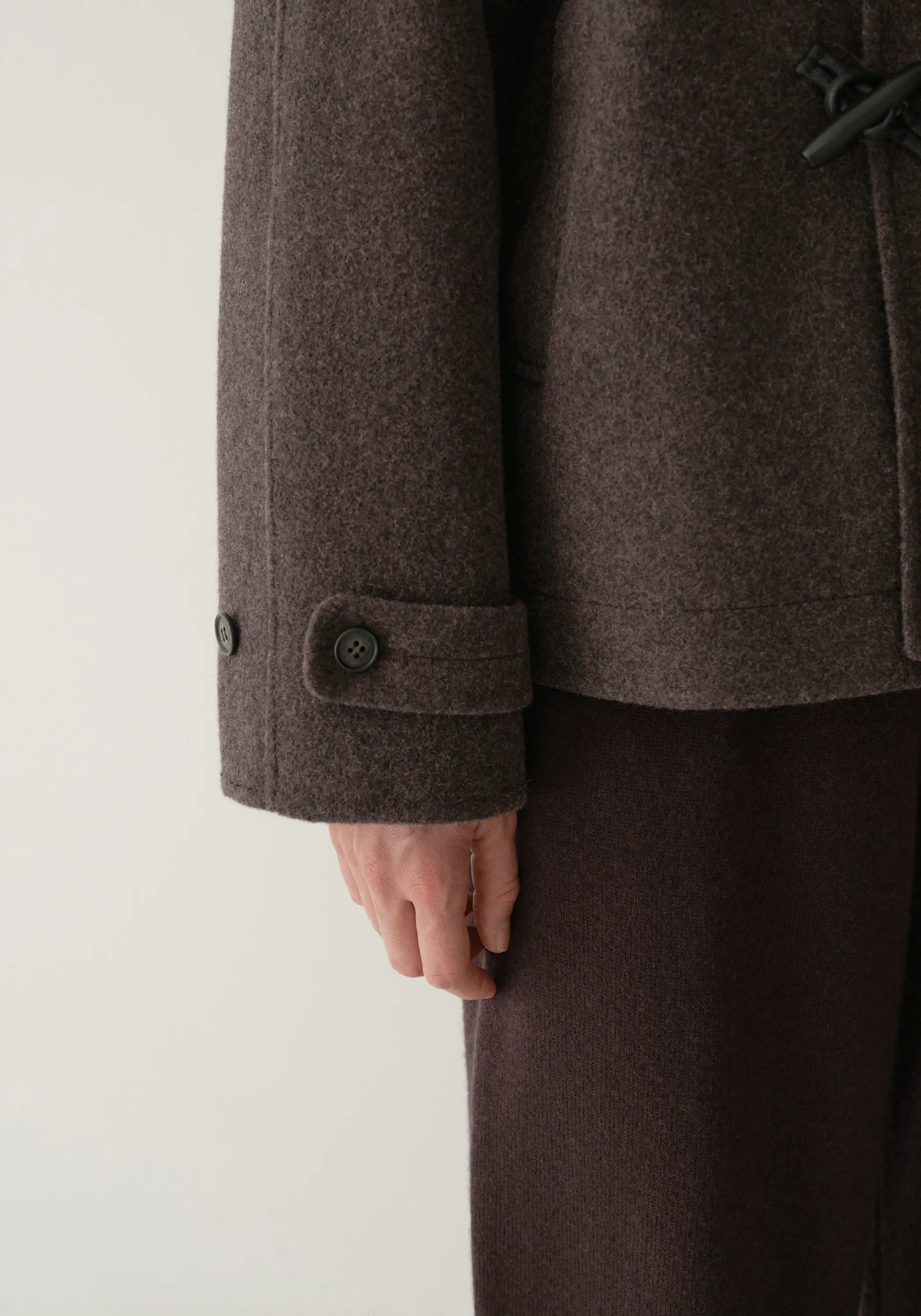 Shearling Collar Toggle Wool Coat - Image 19