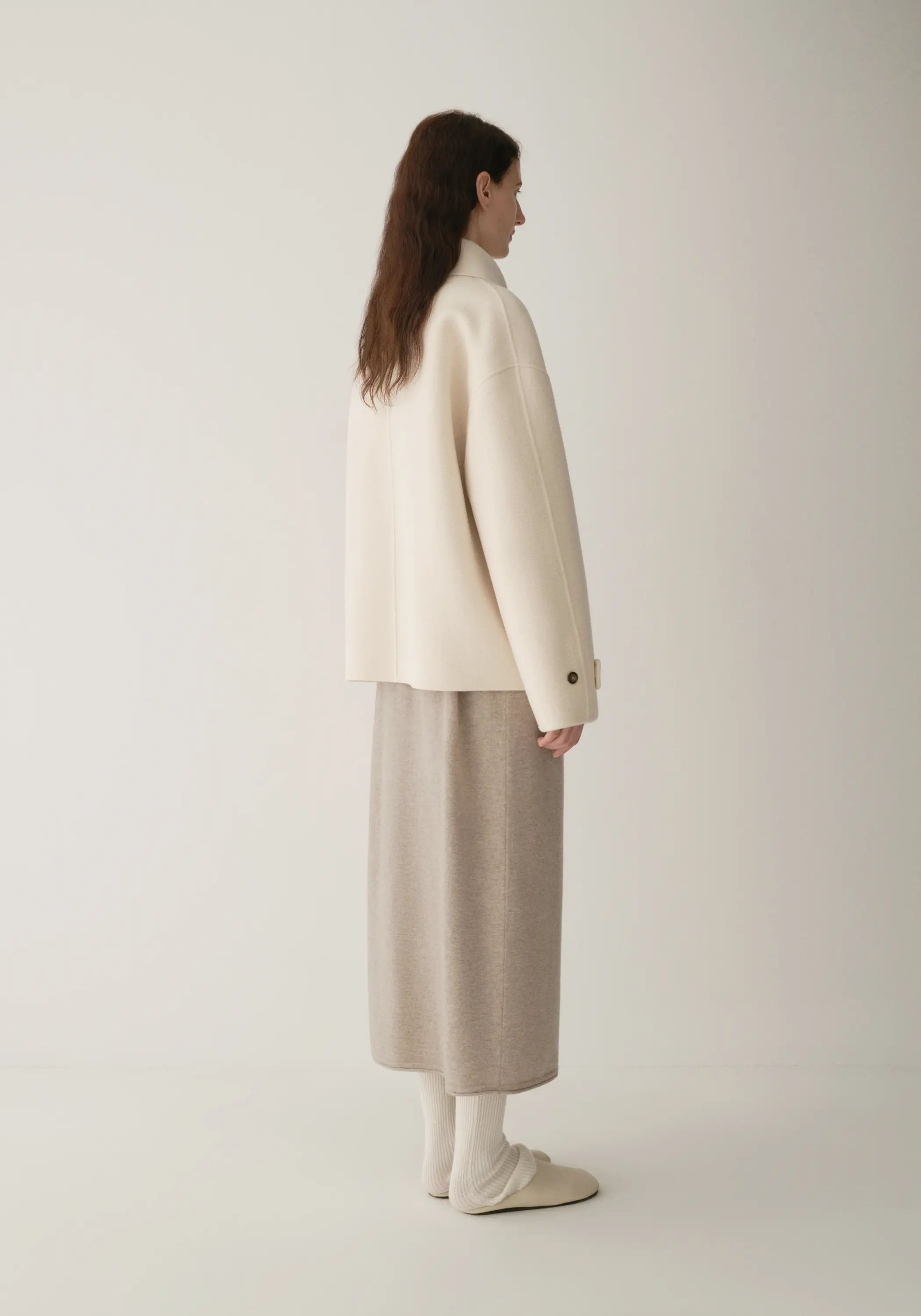 Shearling Collar Toggle Wool Coat - Image 6