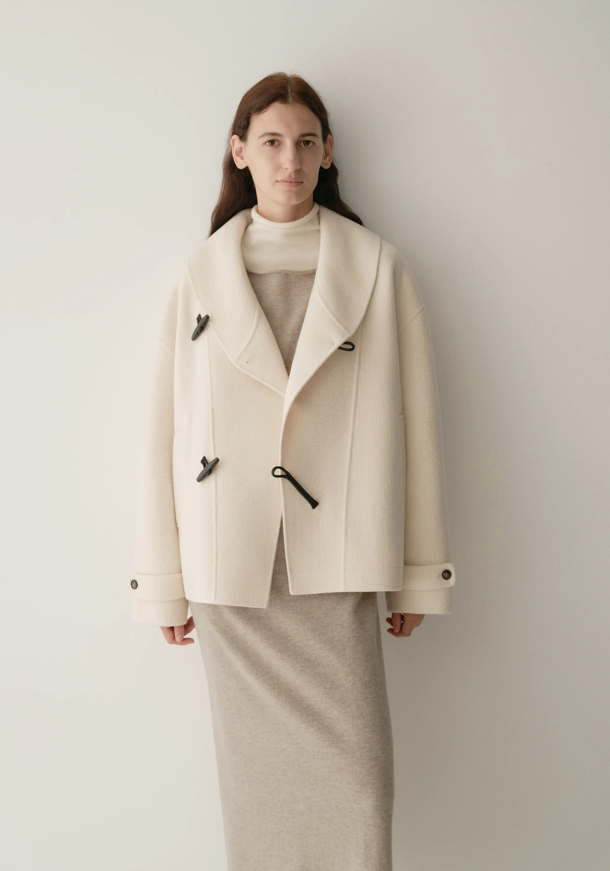 Shearling Collar Toggle Wool Coat - Image 7