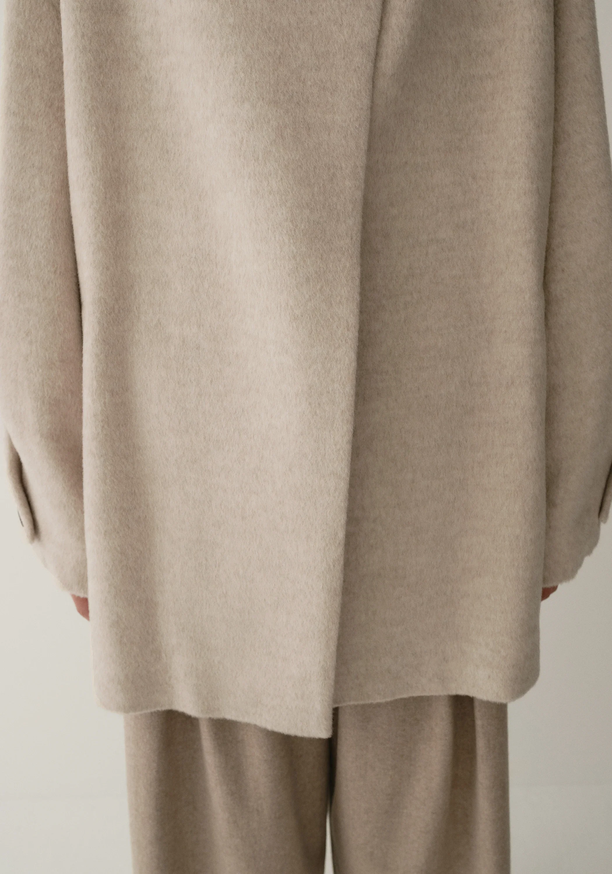 Asymmetric Alpaca Wool Short Coat - Image 17