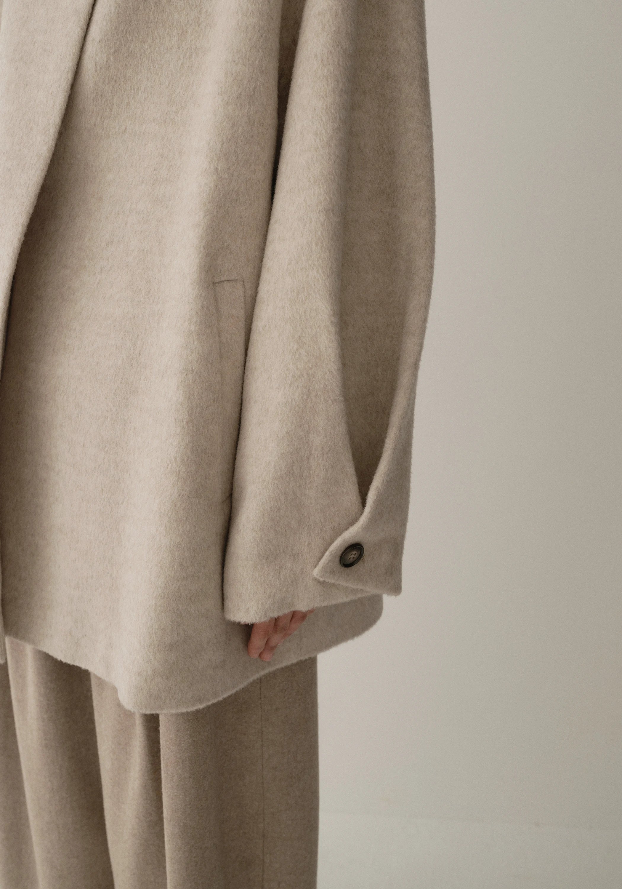 Asymmetric Alpaca Wool Short Coat - Image 19