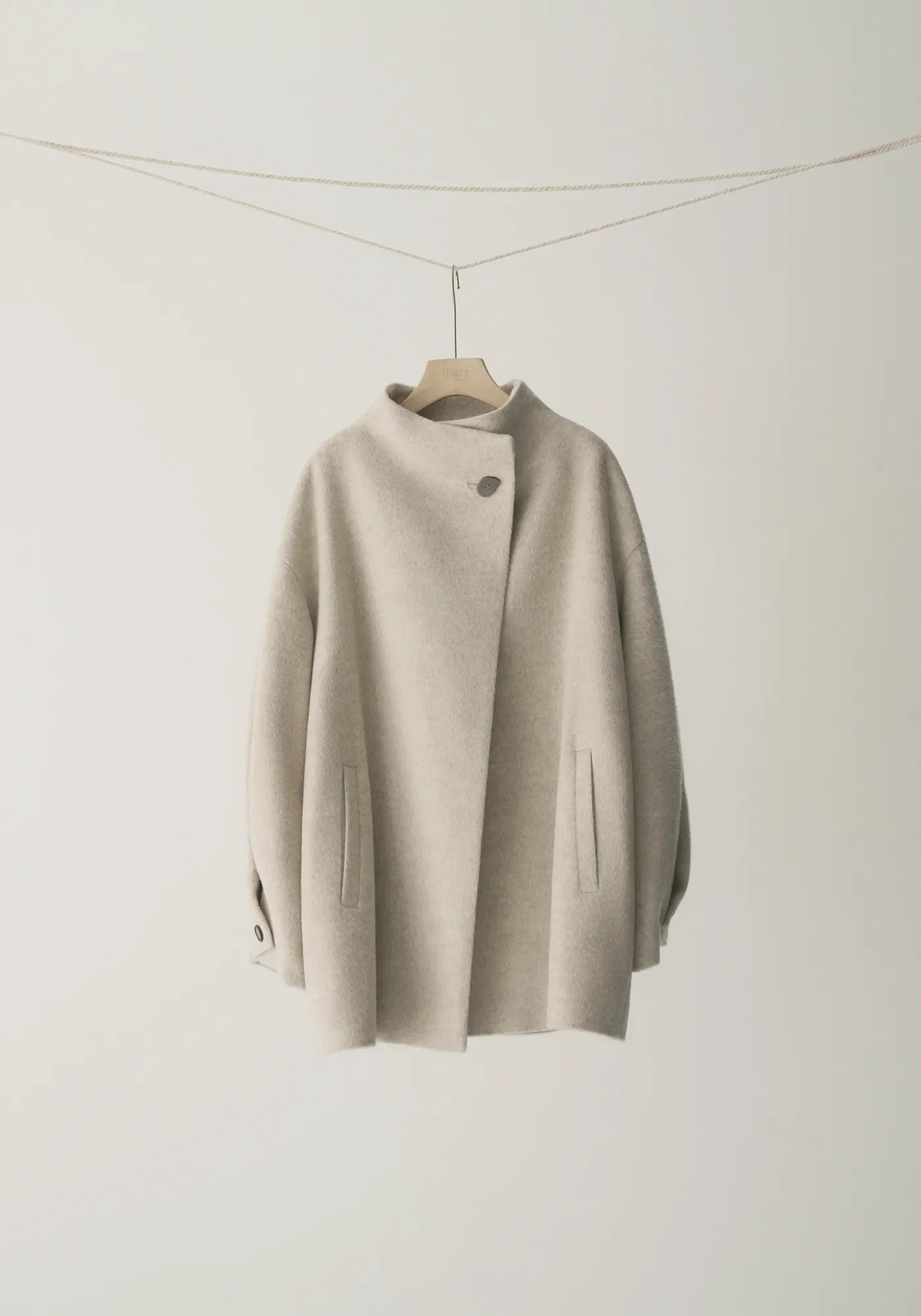 Asymmetric Alpaca Wool Short Coat - Image 23