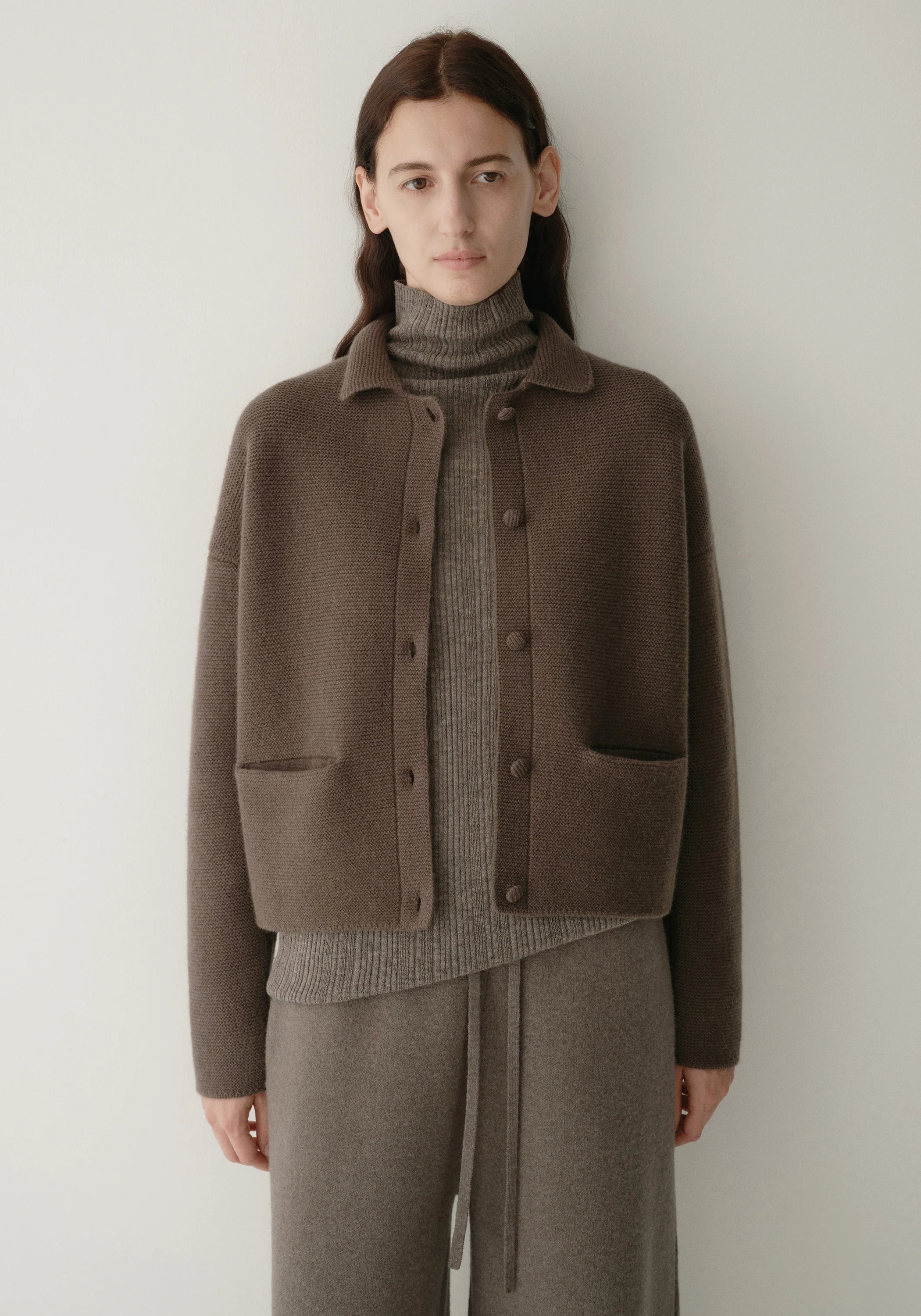 Merino Wool Boxy Knit Cardigan - Image 14