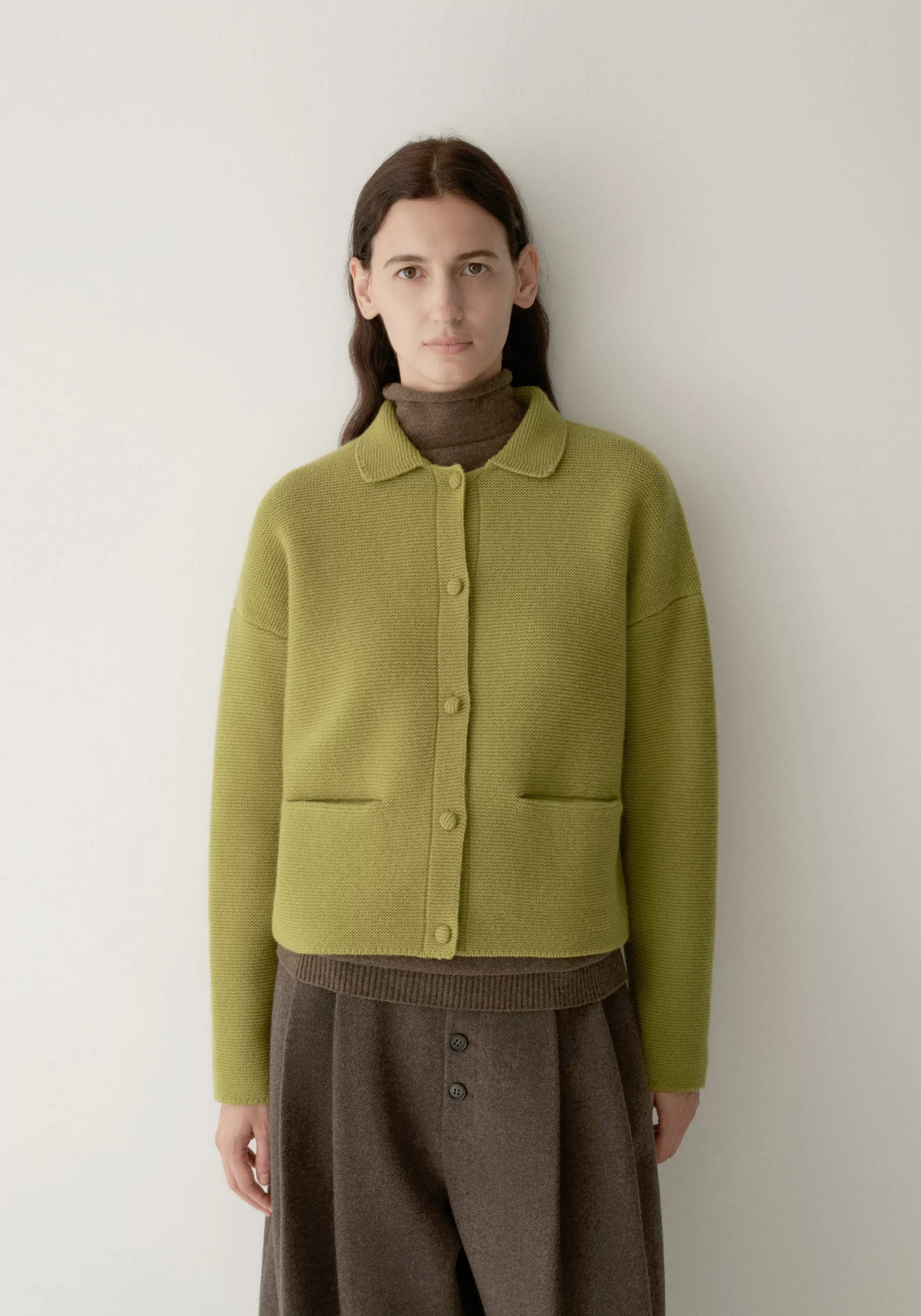 Merino Wool Boxy Knit Cardigan - Image 3