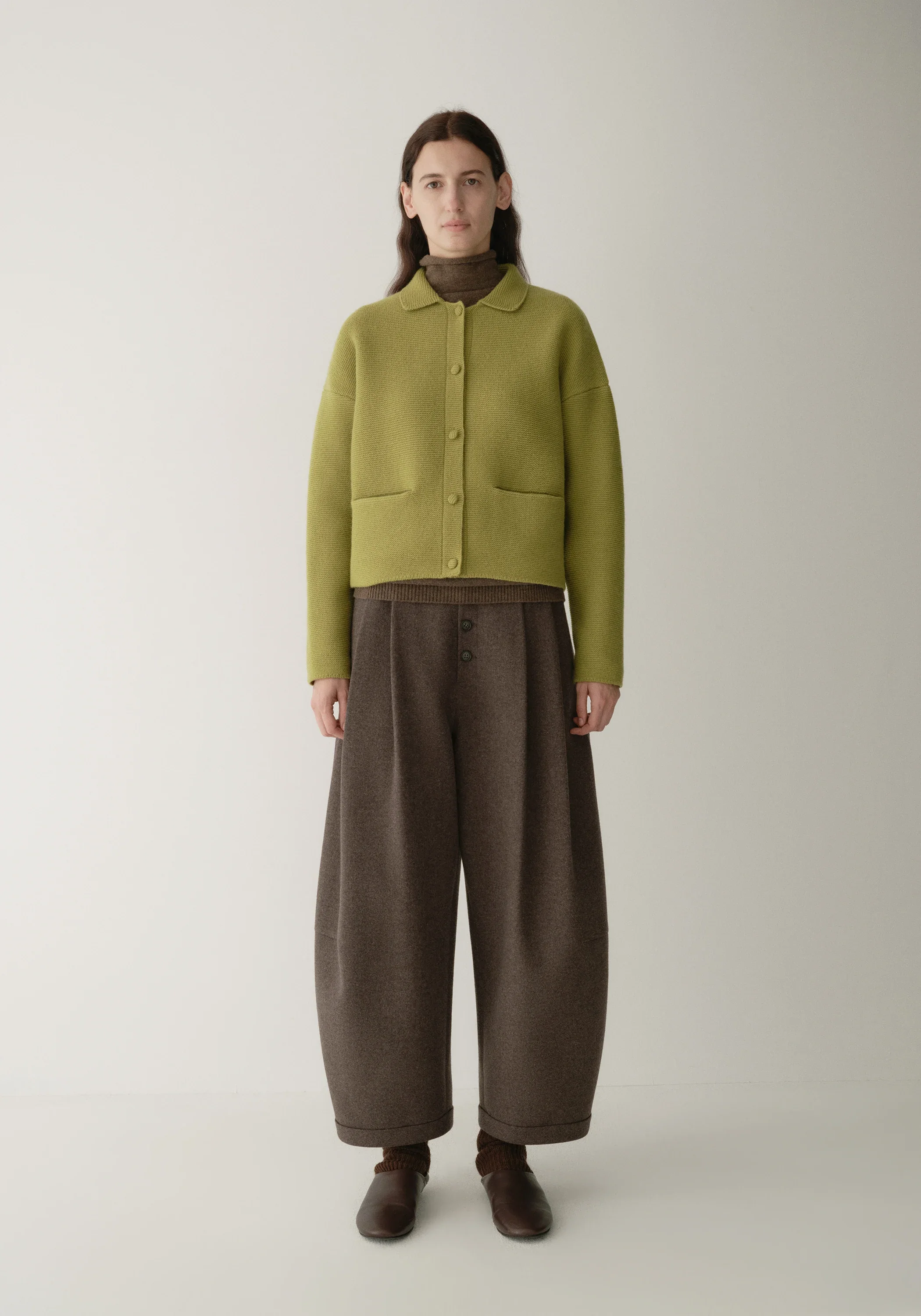 Merino Wool Boxy Knit Cardigan - Image 4