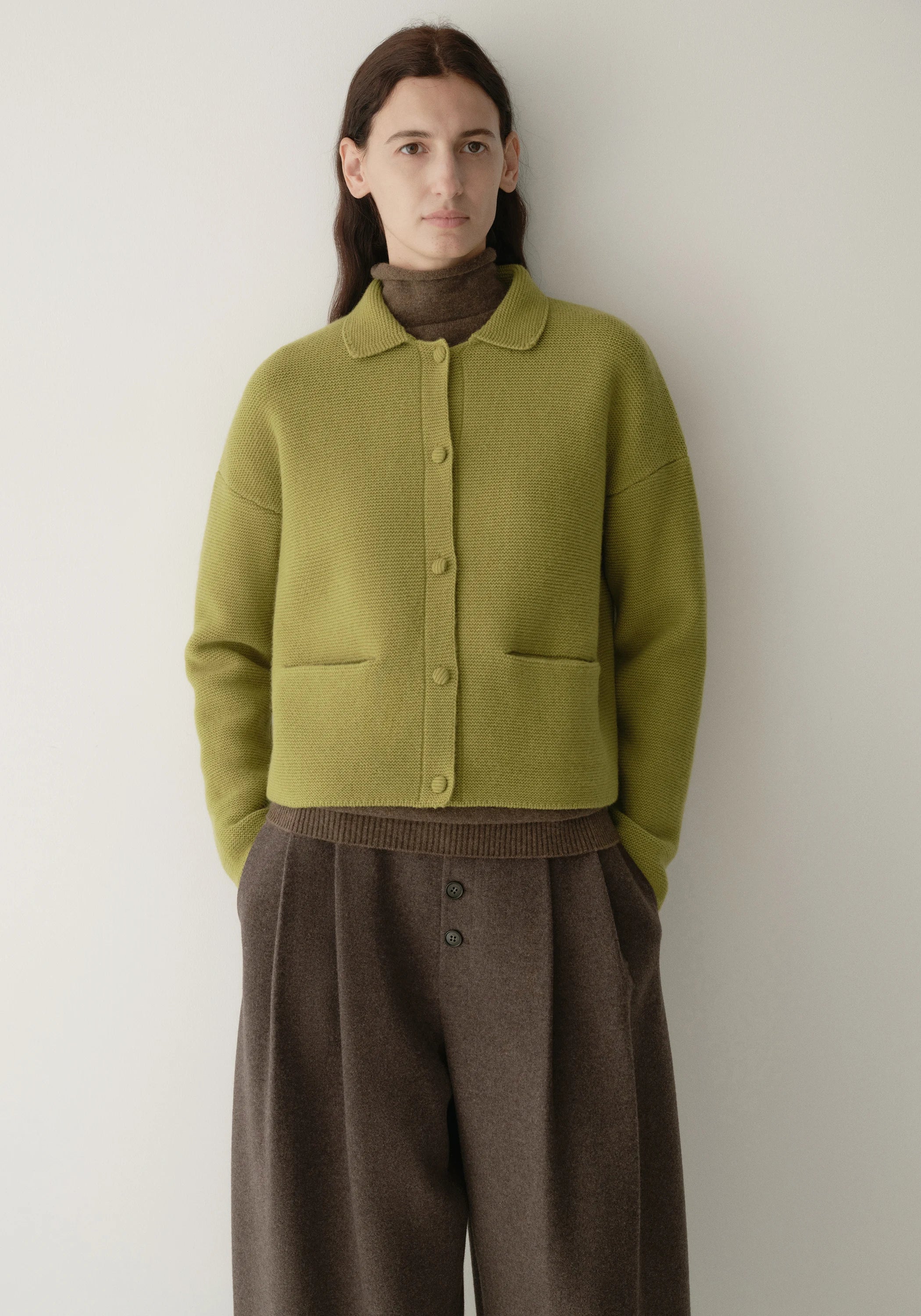Merino Wool Boxy Knit Cardigan - Image 7
