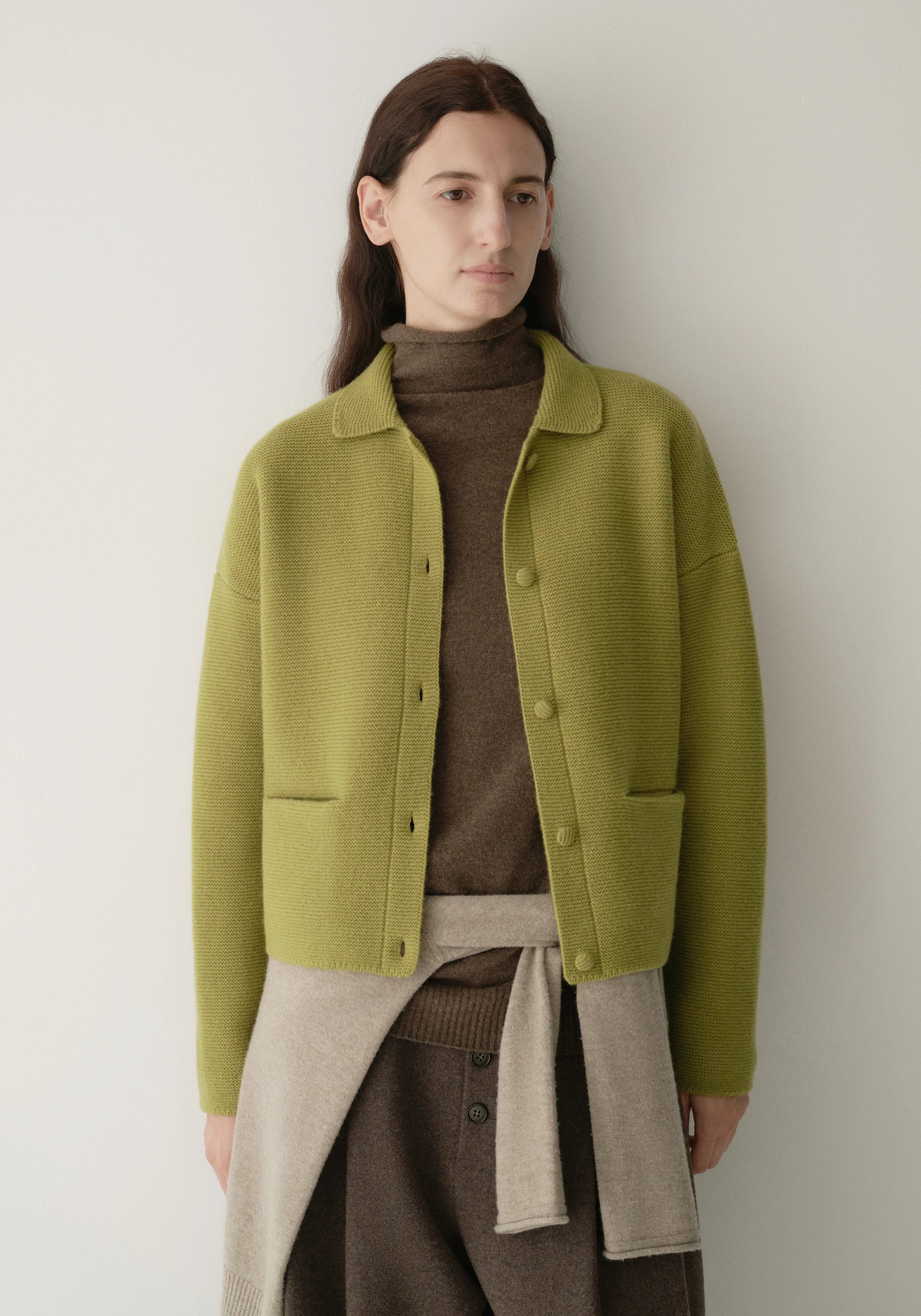 Merino Wool Boxy Knit Cardigan - Image 8