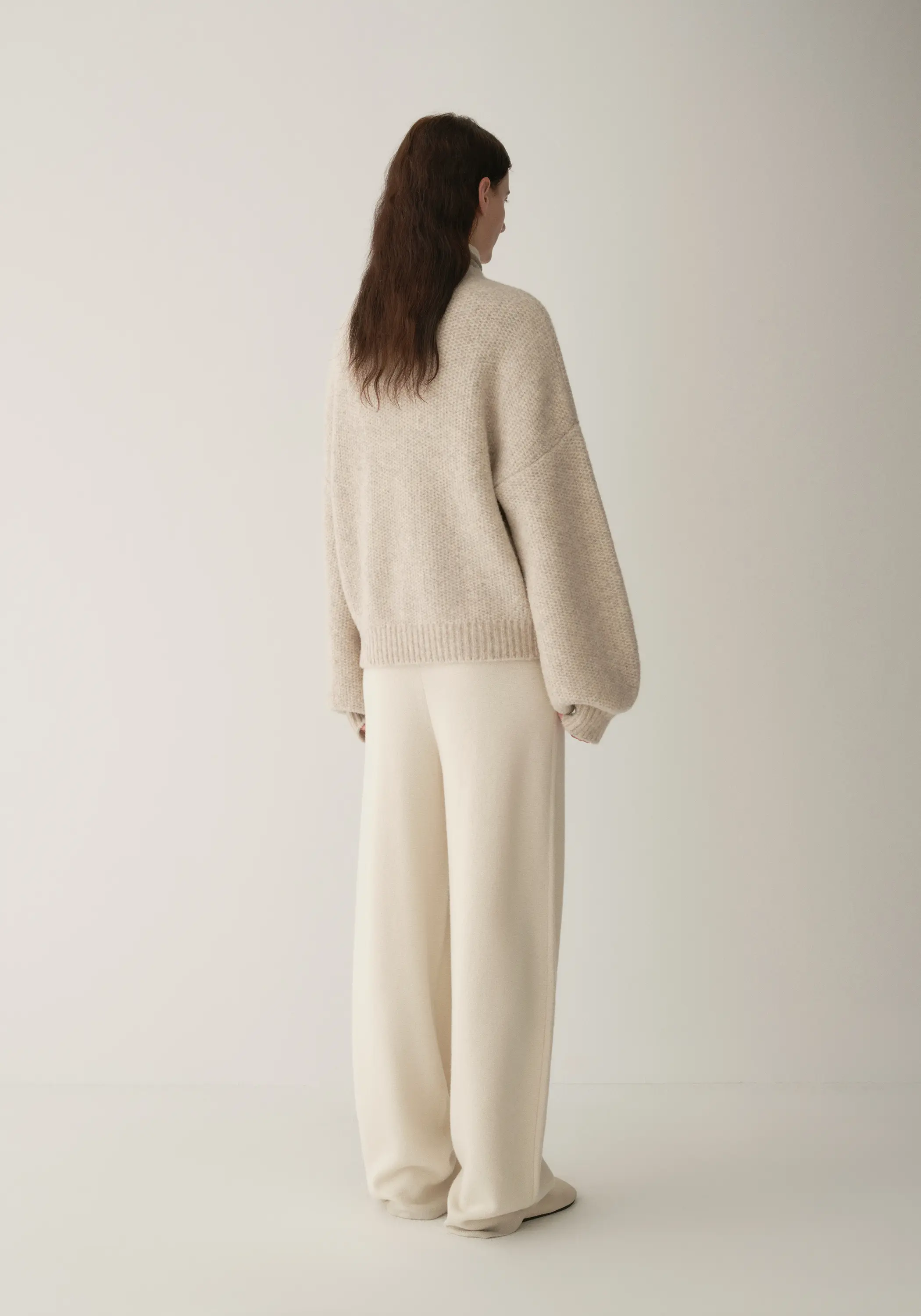 Half-turtleneck Cocoon Wool Cardigan - Image 7