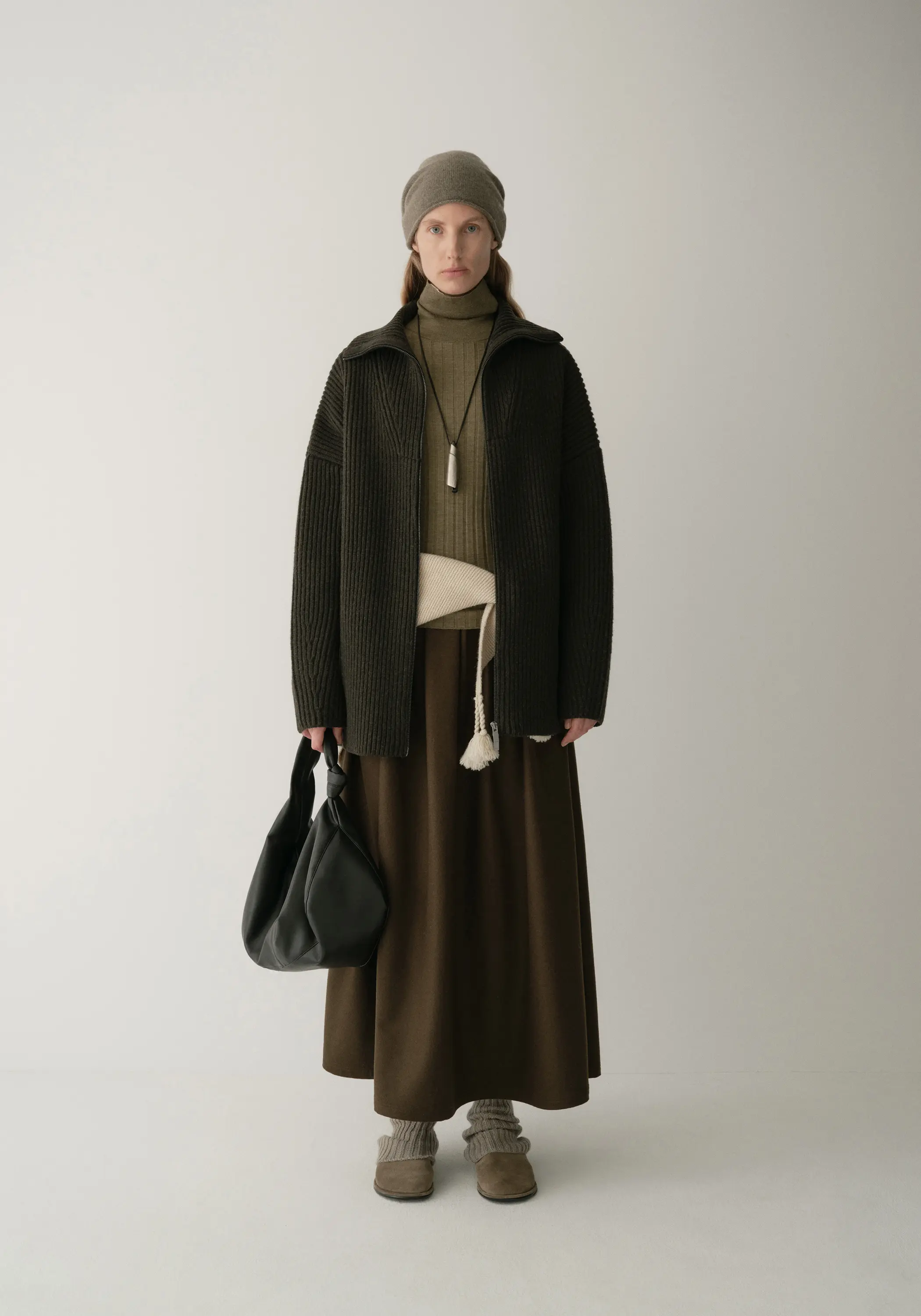 Two-way Collar Knit Cardigan - Image 2