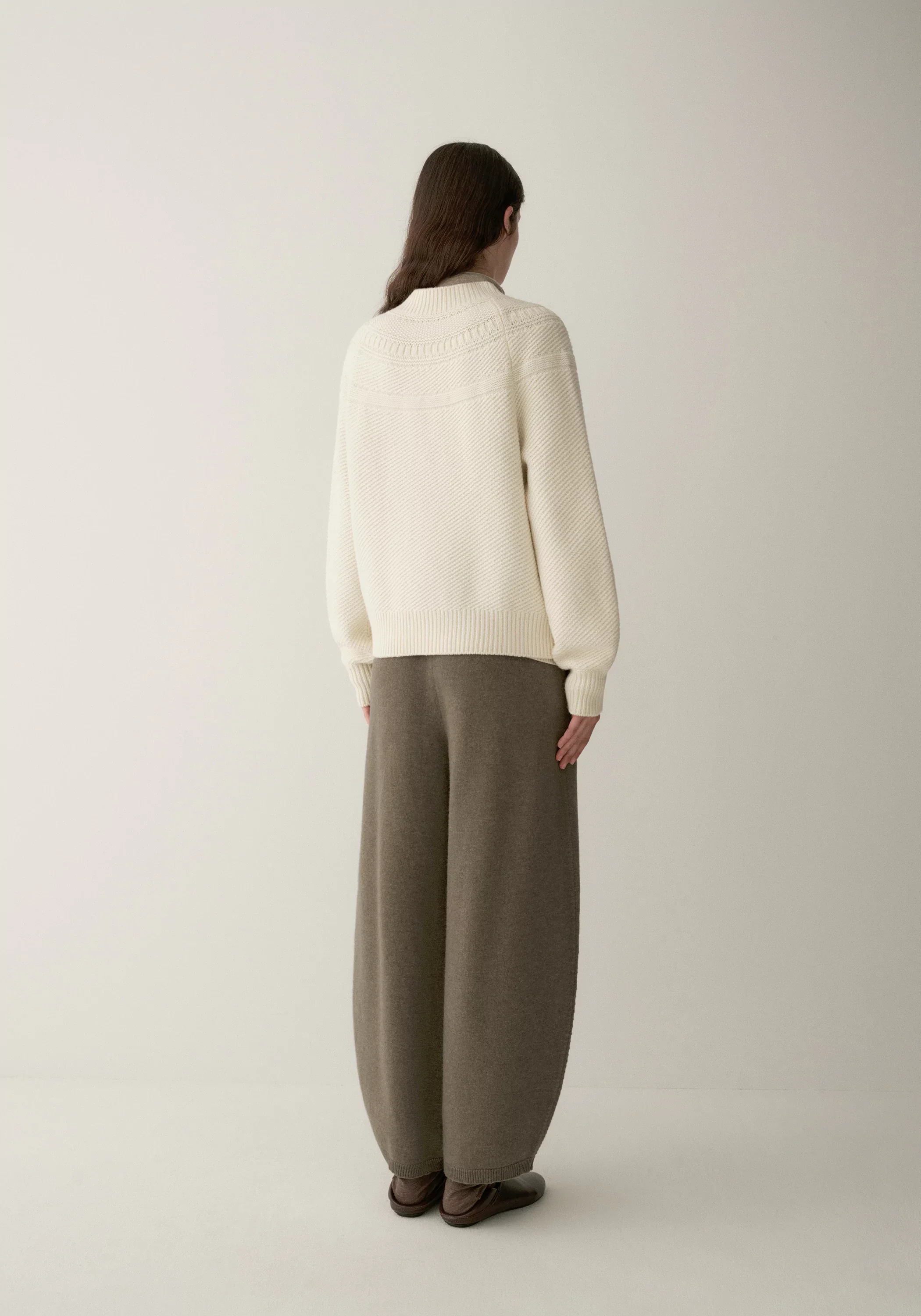 Merino Wool Crewneck Knit Cardigan - Image 12