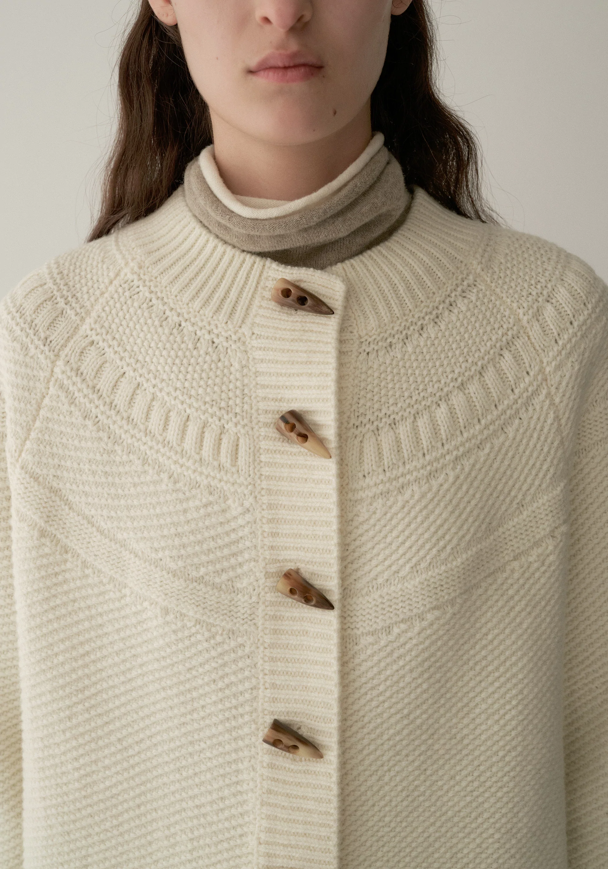 Merino Wool Crewneck Knit Cardigan - Image 15