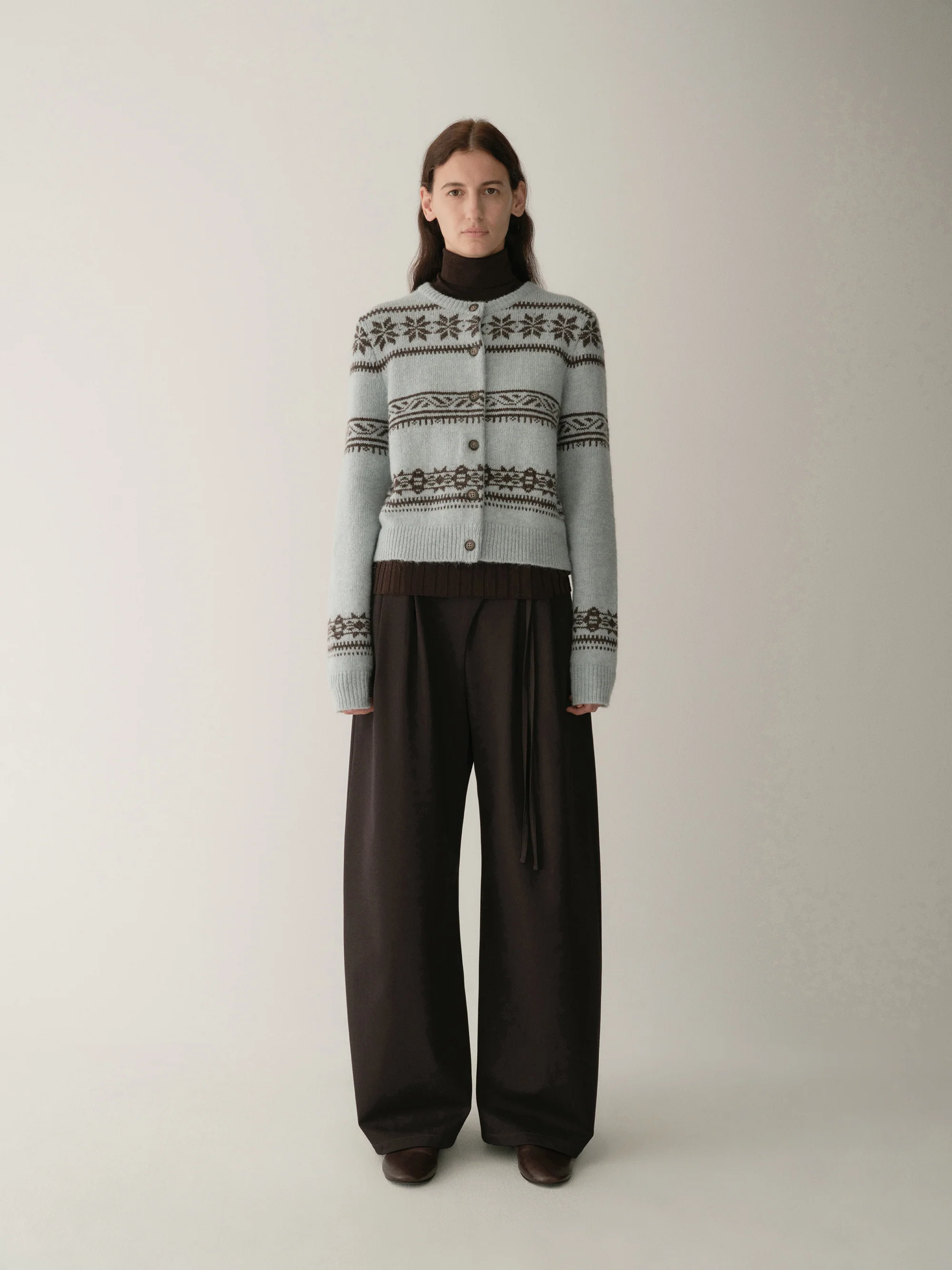 Micro-cocoon Fair Isle Knit Cardigan - Image 15