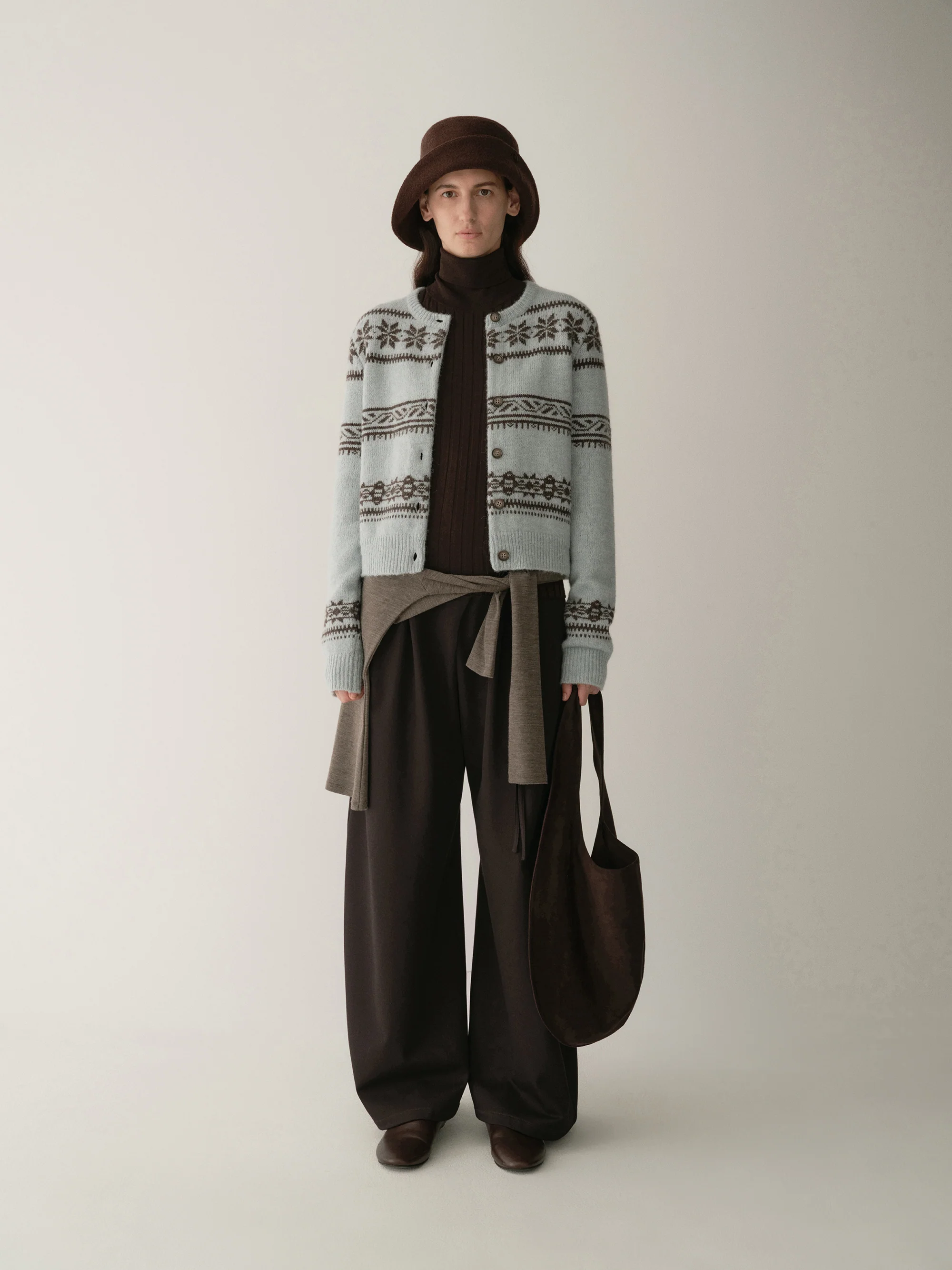 Micro-cocoon Fair Isle Knit Cardigan - Image 16