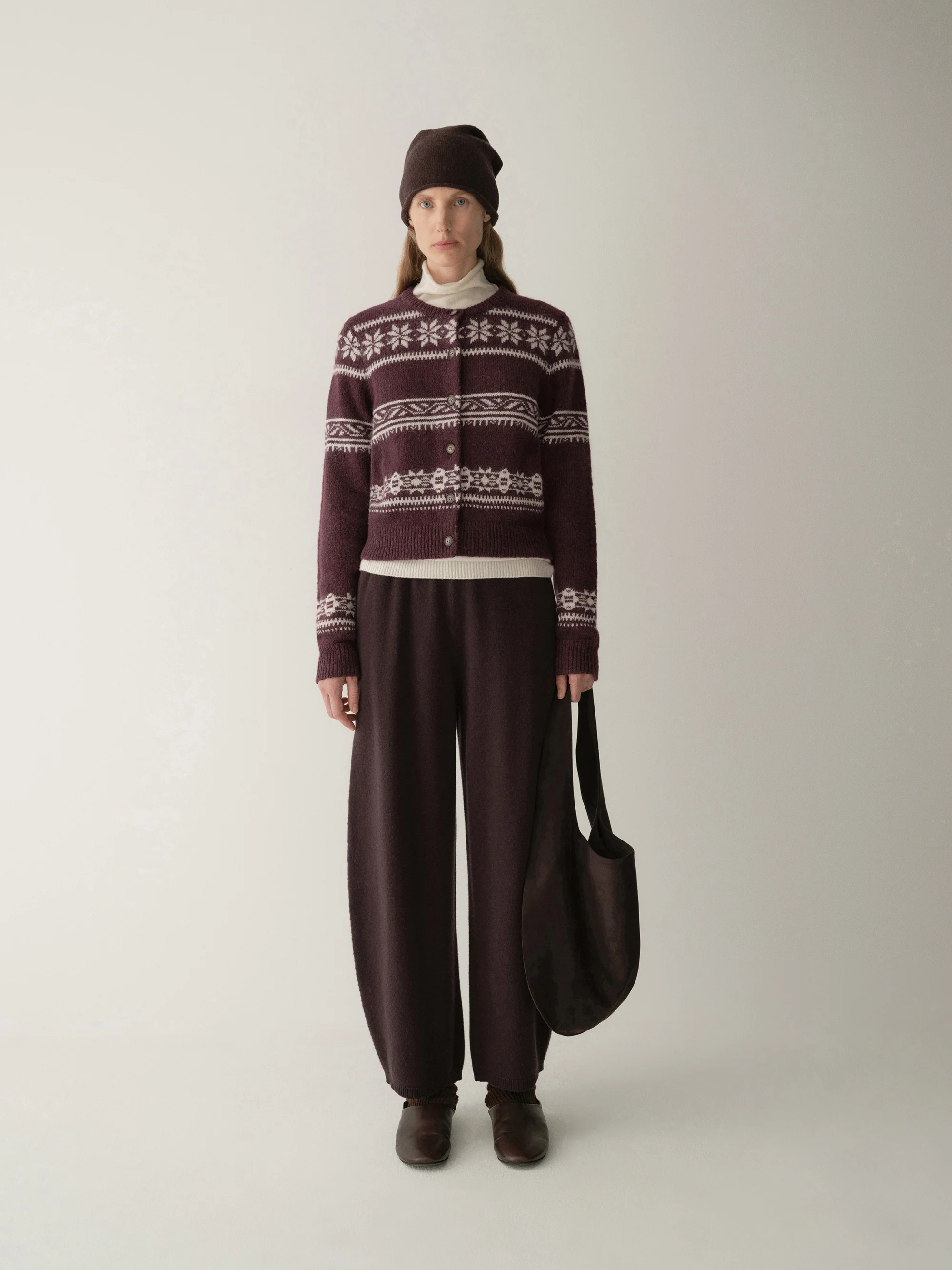 Micro-cocoon Fair Isle Knit Cardigan - Image 20