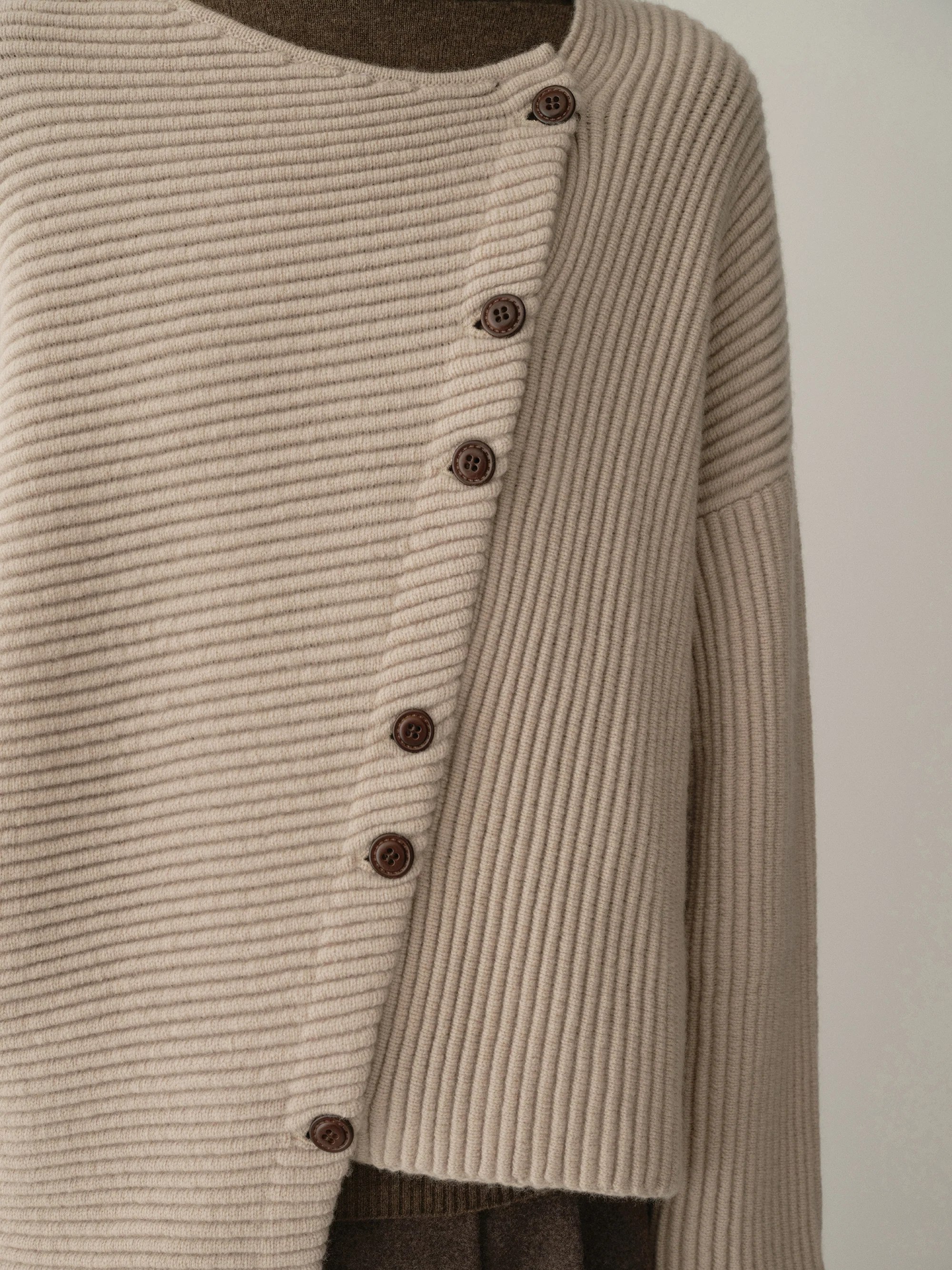 Asymmetric Knitted Cardigan - Image 10