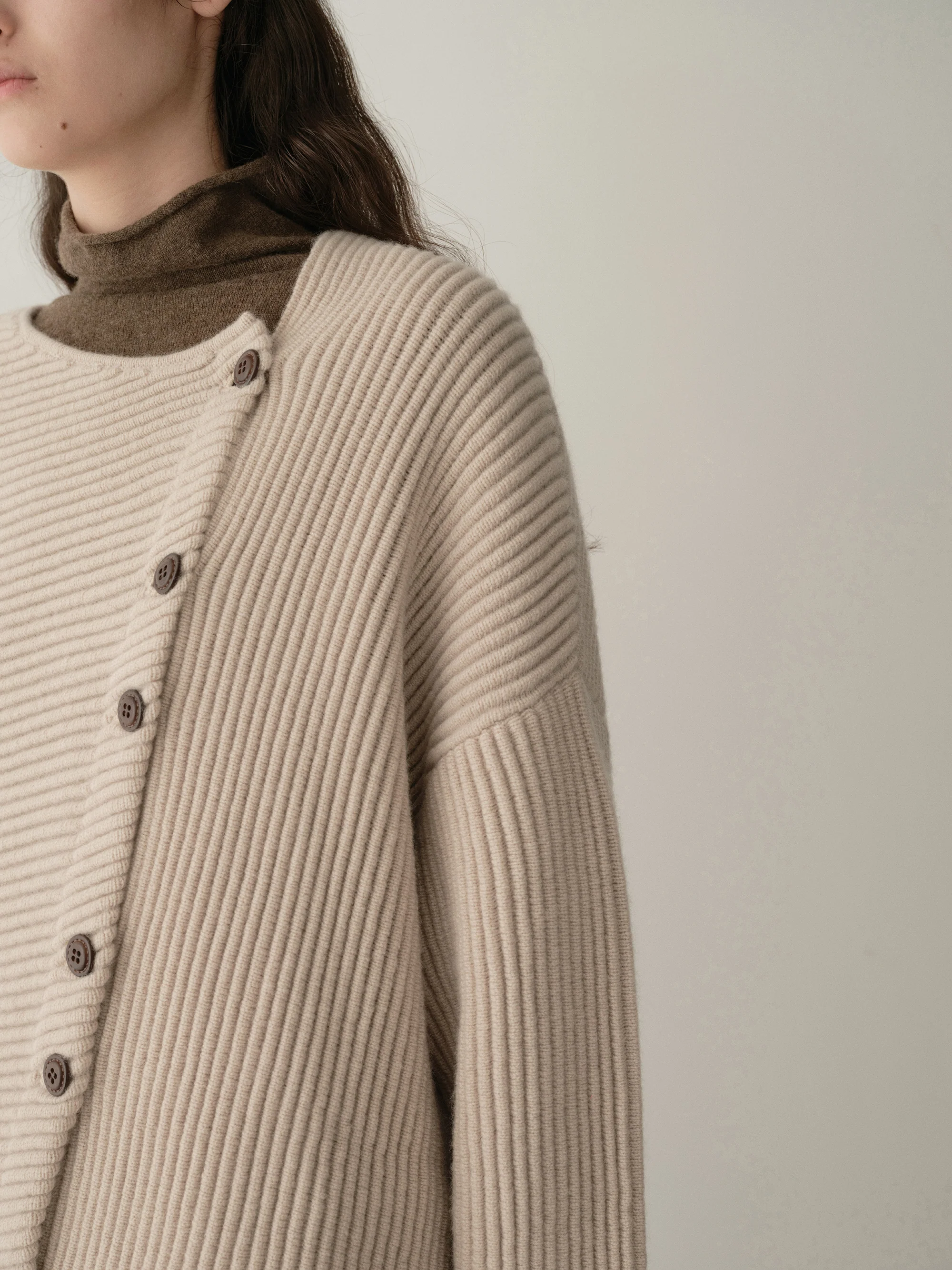 Asymmetric Knitted Cardigan - Image 11