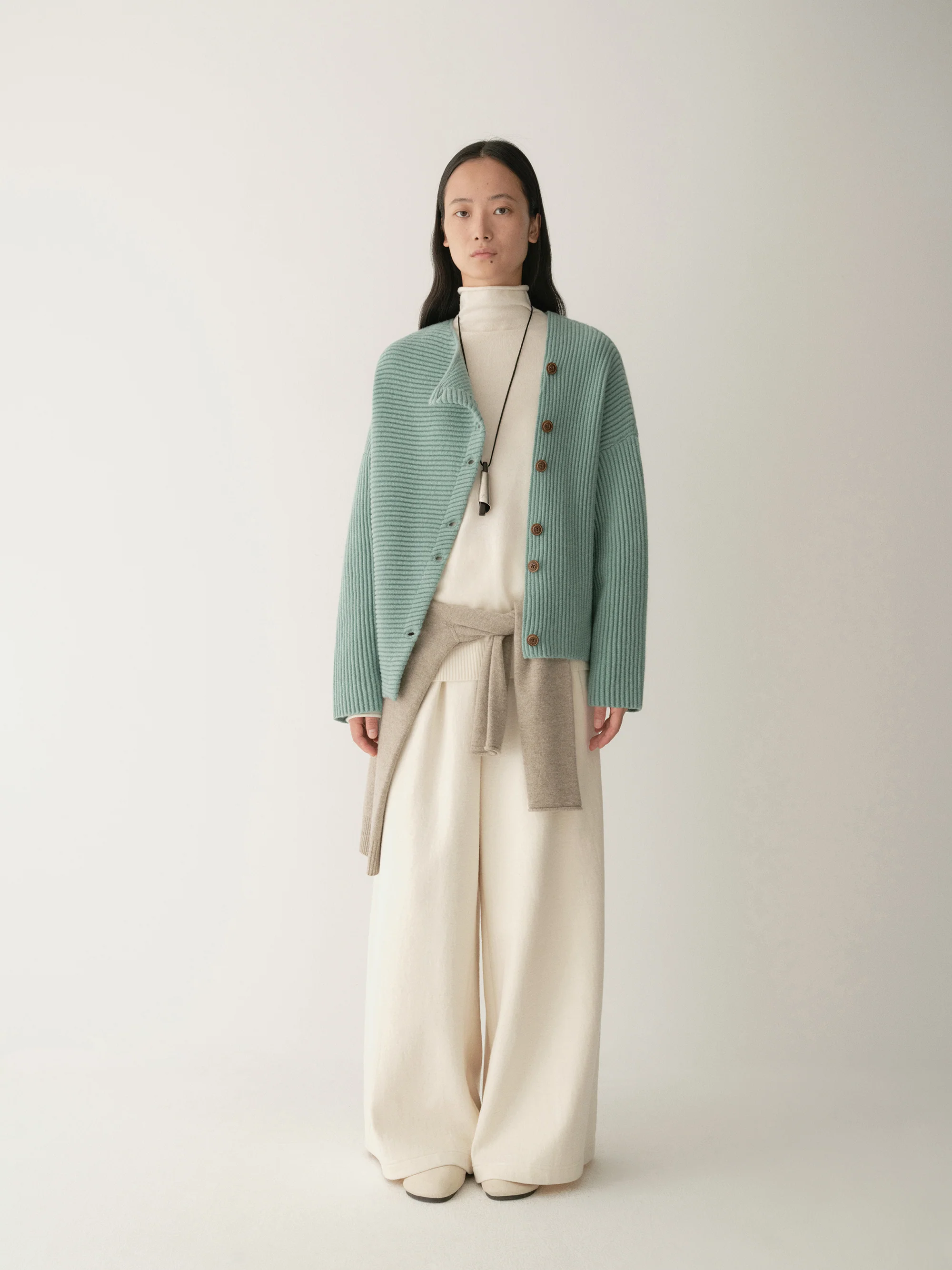 Asymmetric Knitted Cardigan - Image 13