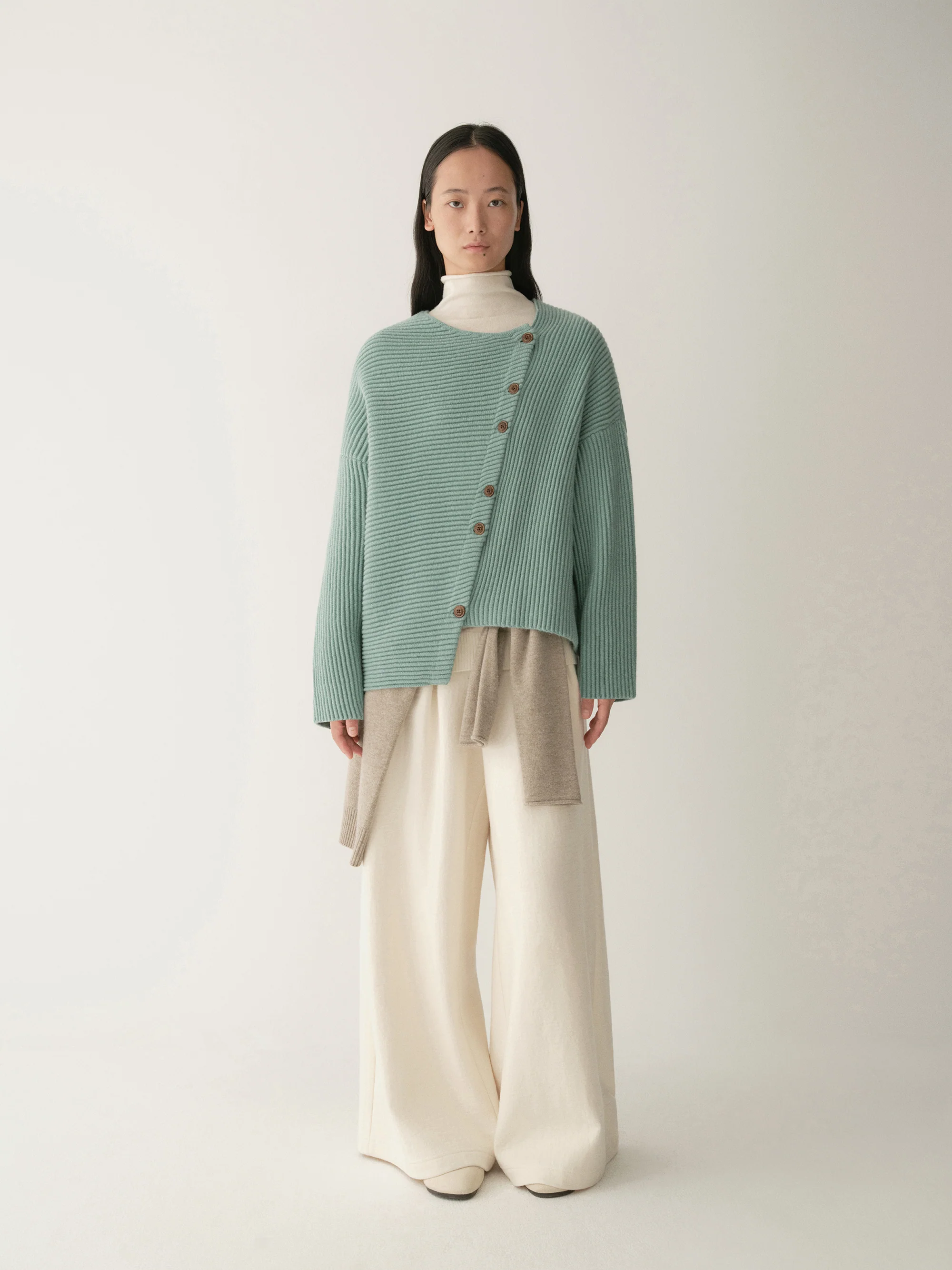 Asymmetric Knitted Cardigan - Image 14