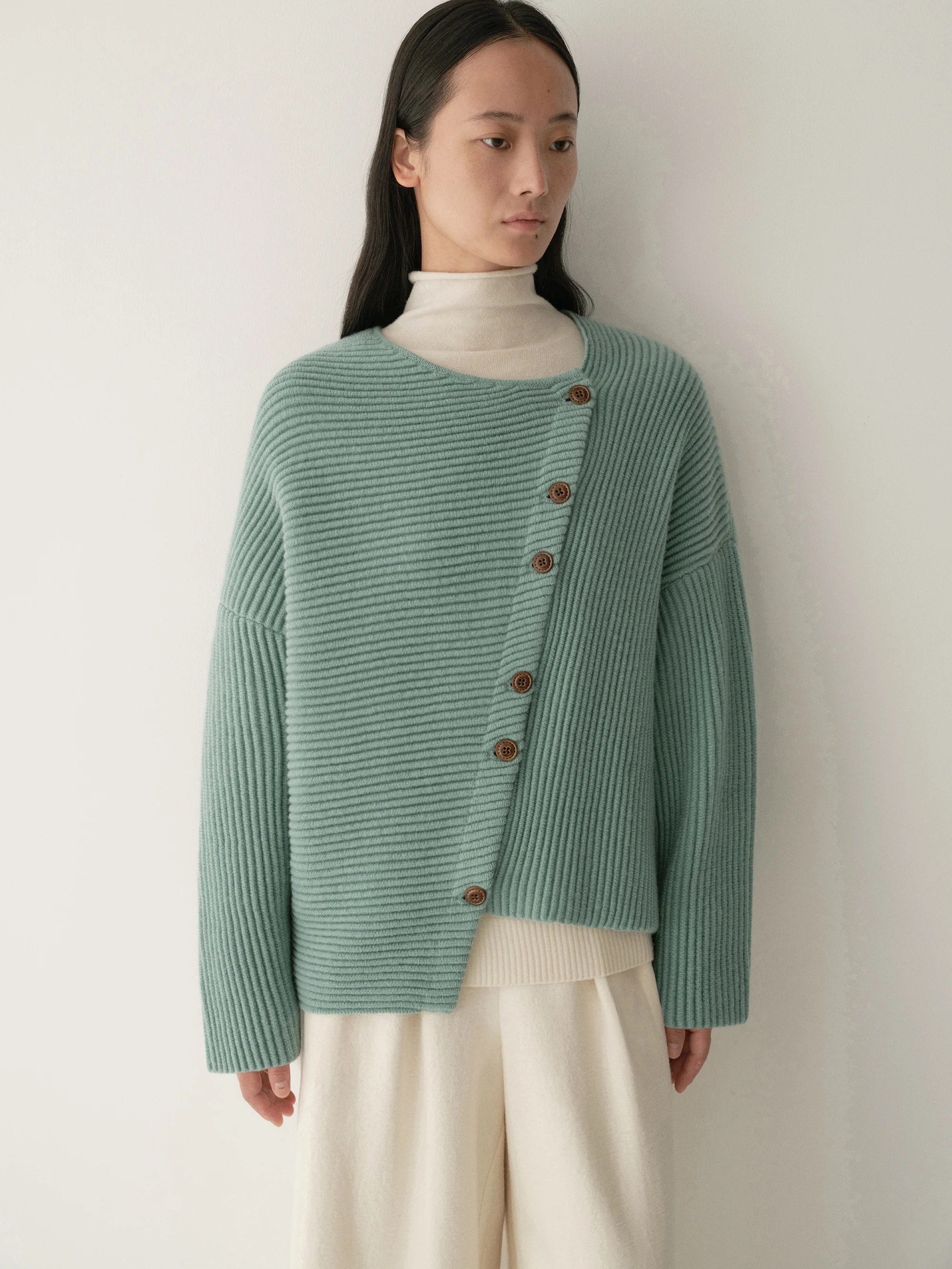 Asymmetric Knitted Cardigan - Image 16