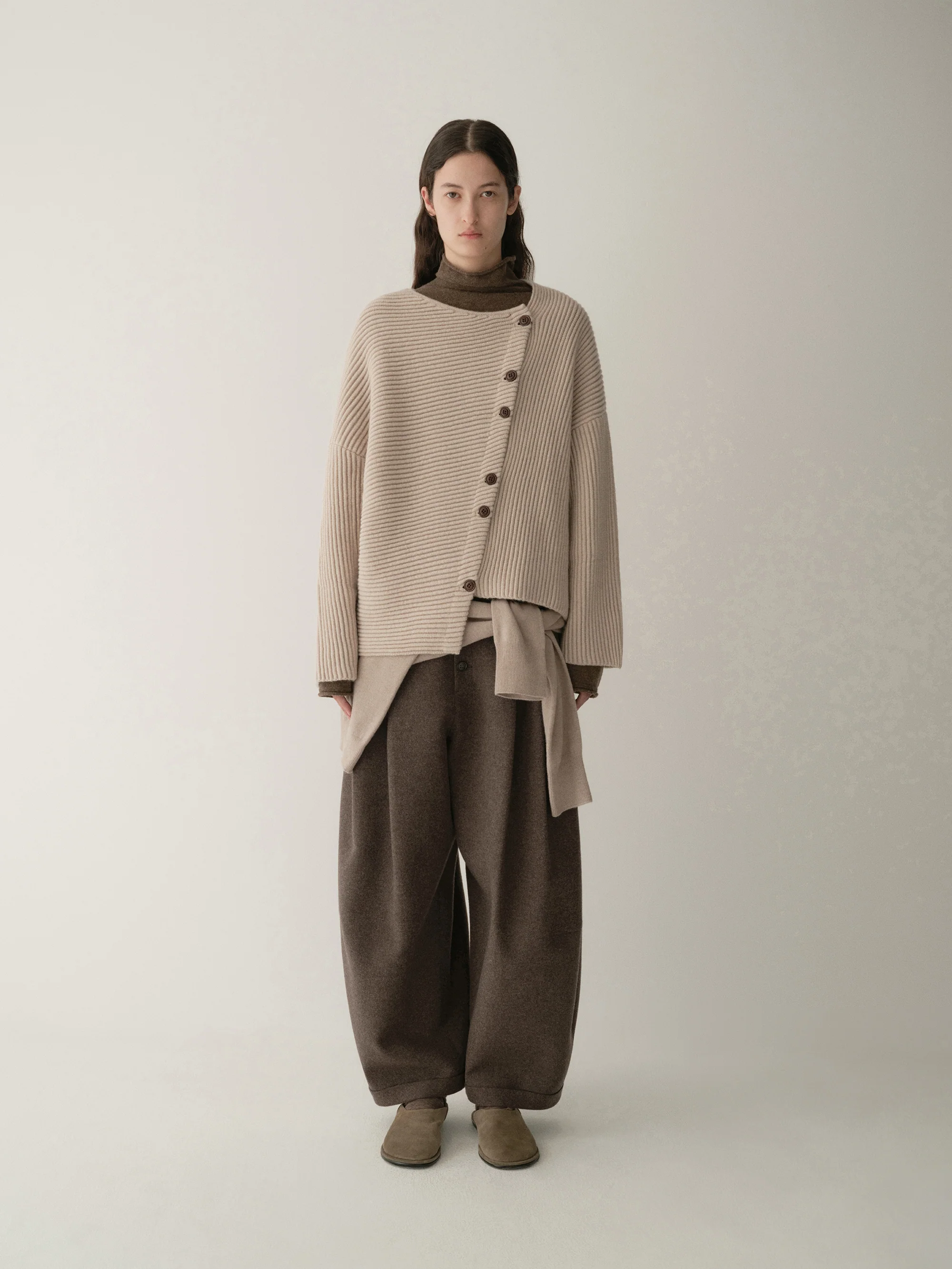 Asymmetric Knitted Cardigan - Image 2