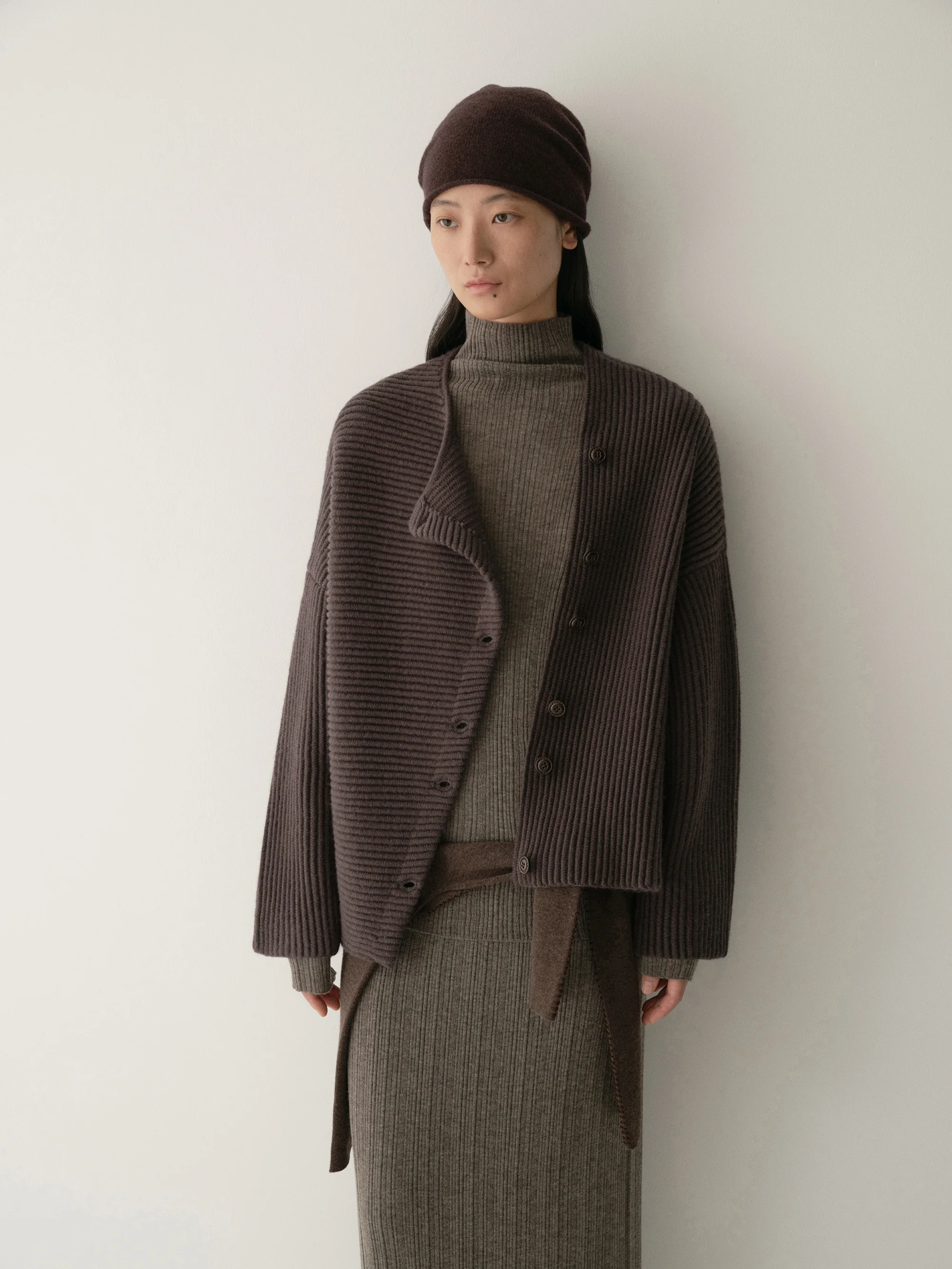 Asymmetric Knitted Cardigan - Image 21
