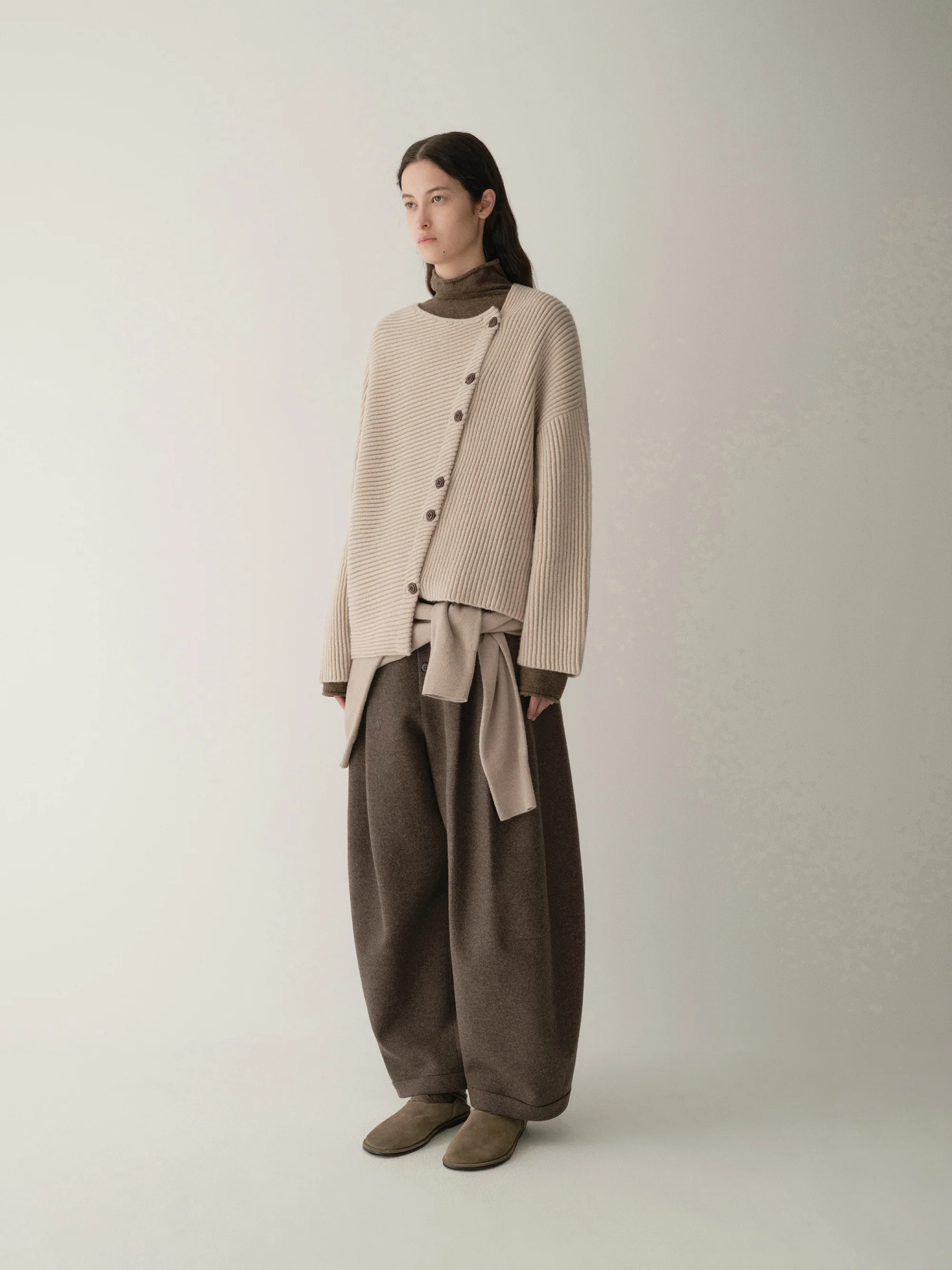 Asymmetric Knitted Cardigan - Image 7