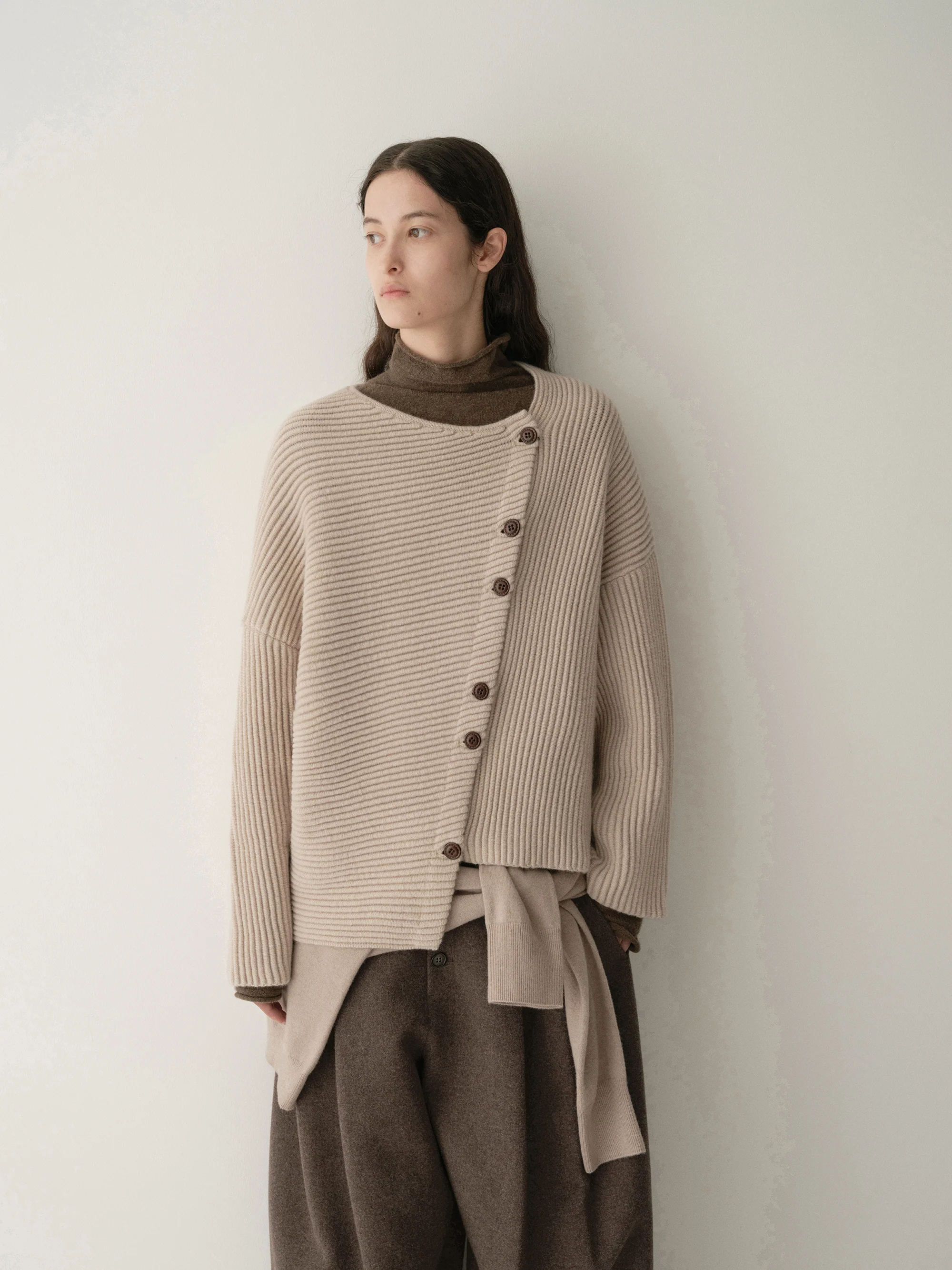 Asymmetric Knitted Cardigan - Image 8