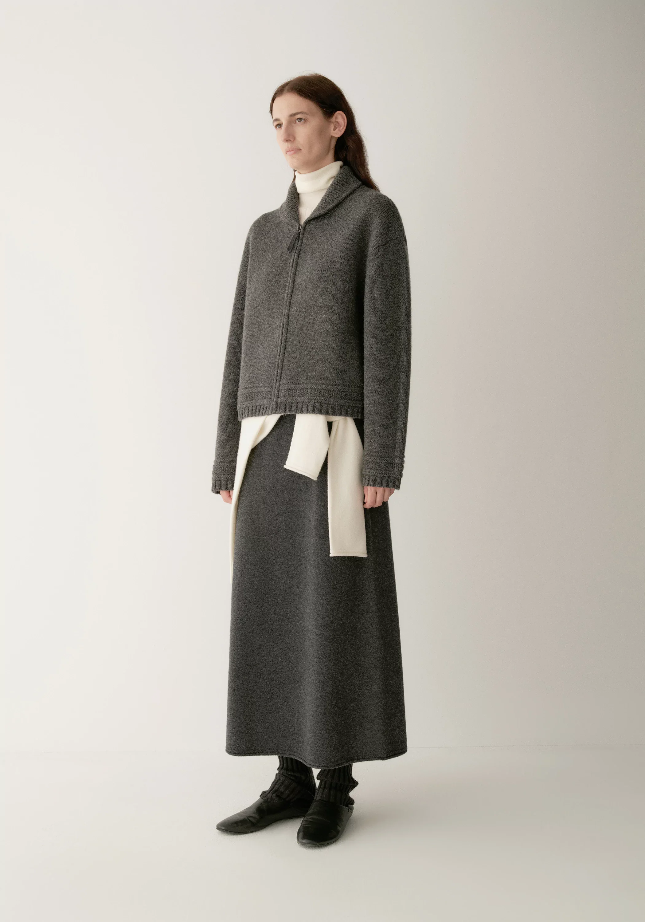 Pure Wool Zip-up Knit Cardigan - Image 10