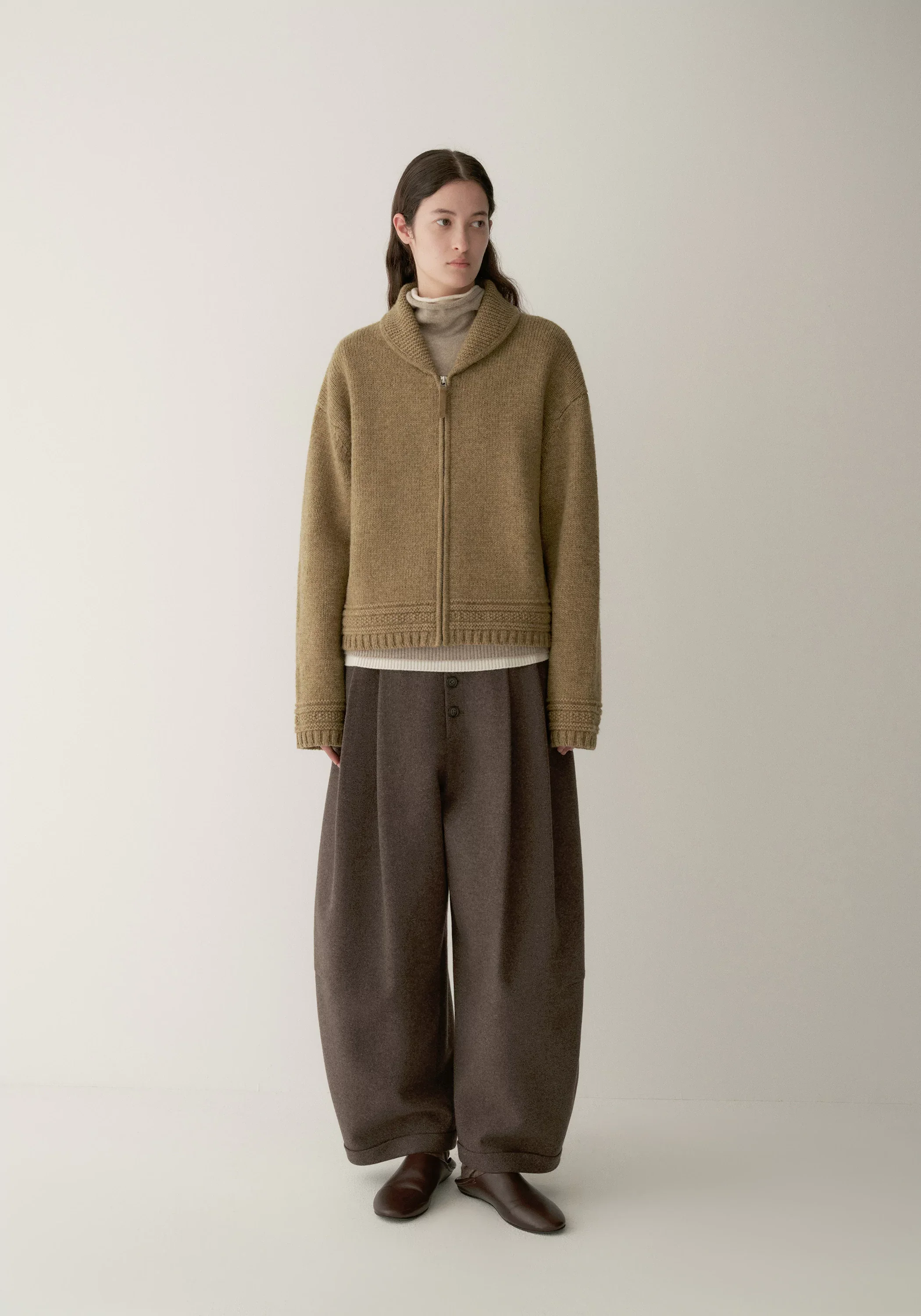 Pure Wool Zip-up Knit Cardigan - Image 13