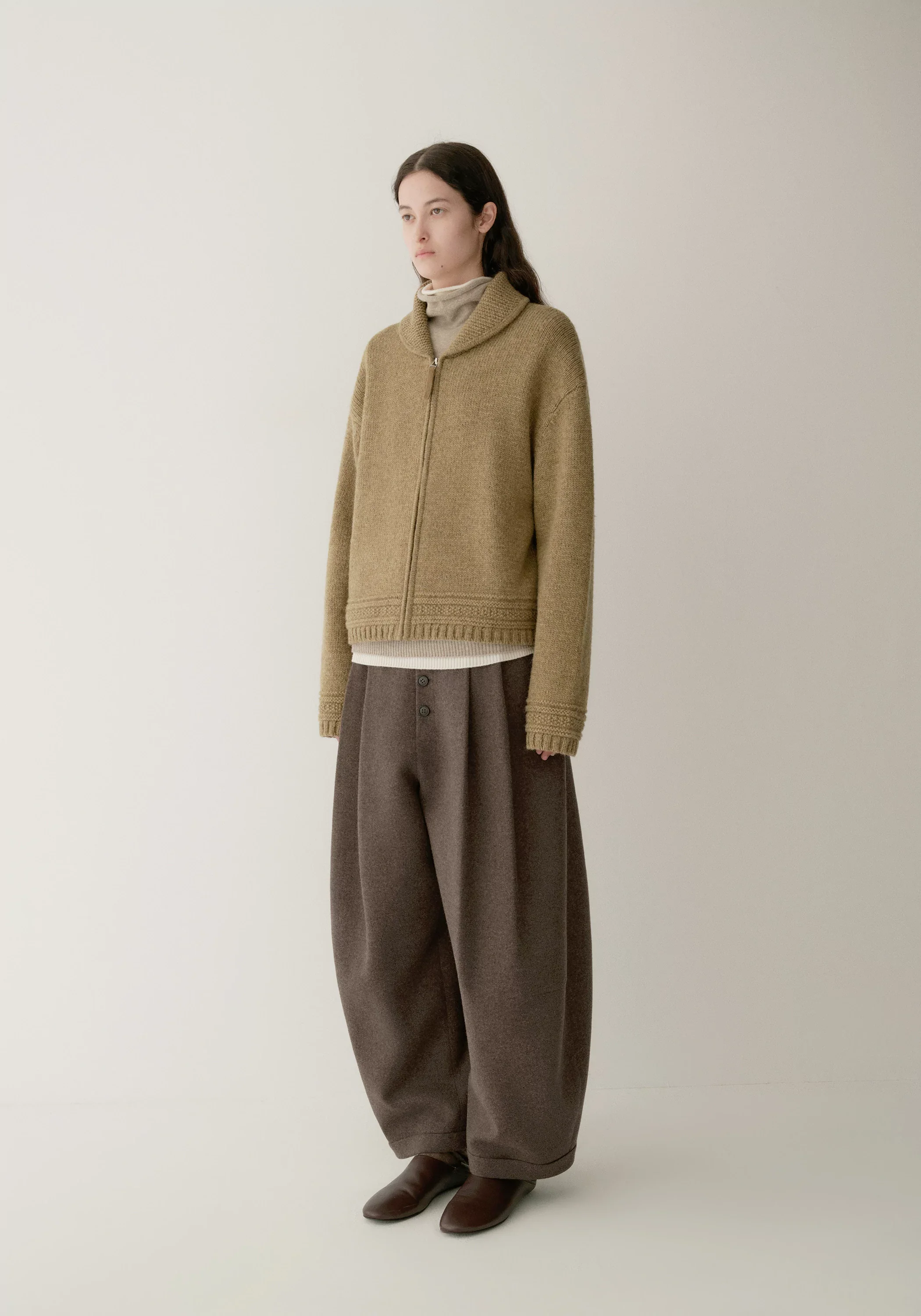Pure Wool Zip-up Knit Cardigan - Image 14