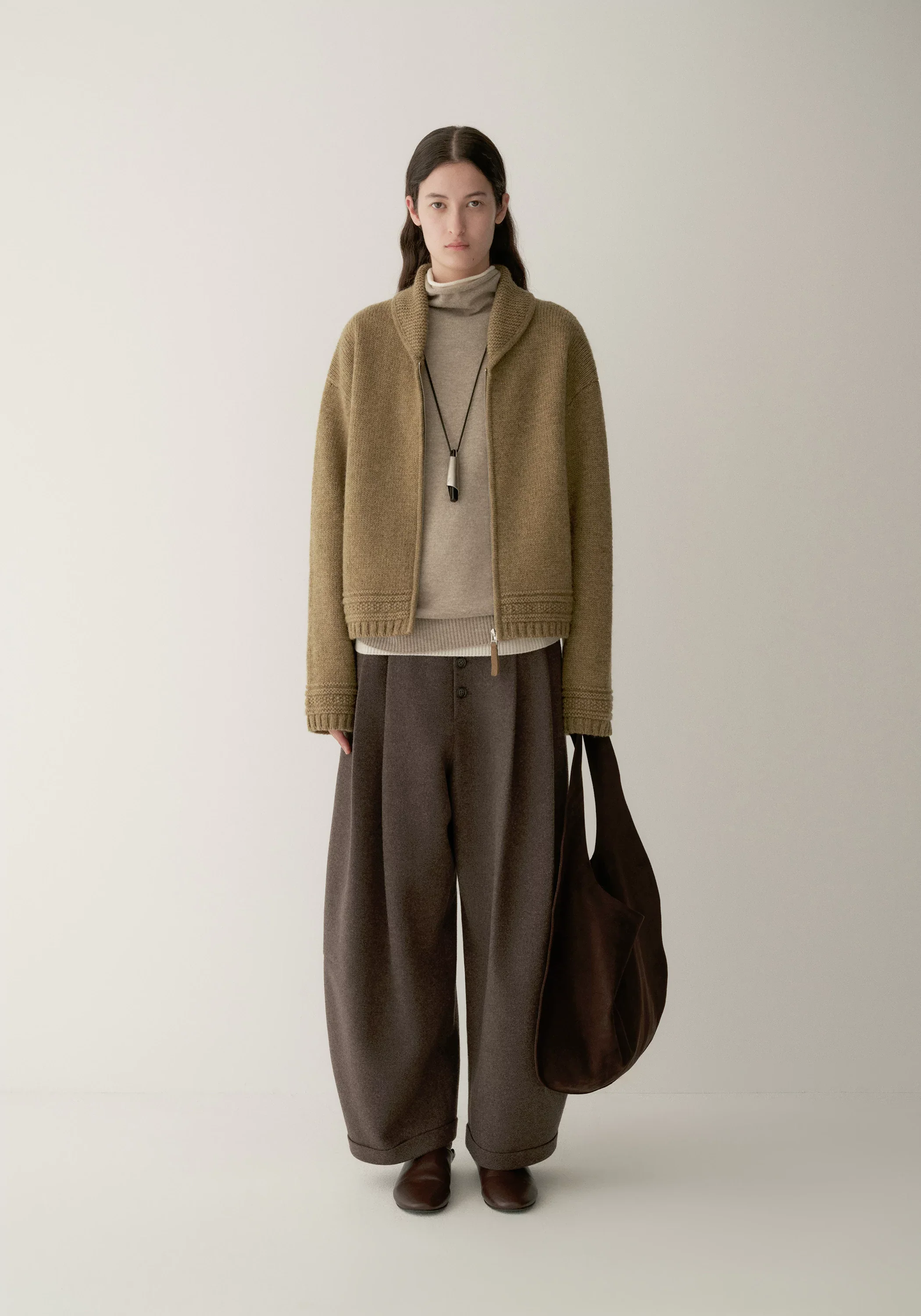 Pure Wool Zip-up Knit Cardigan - Image 15
